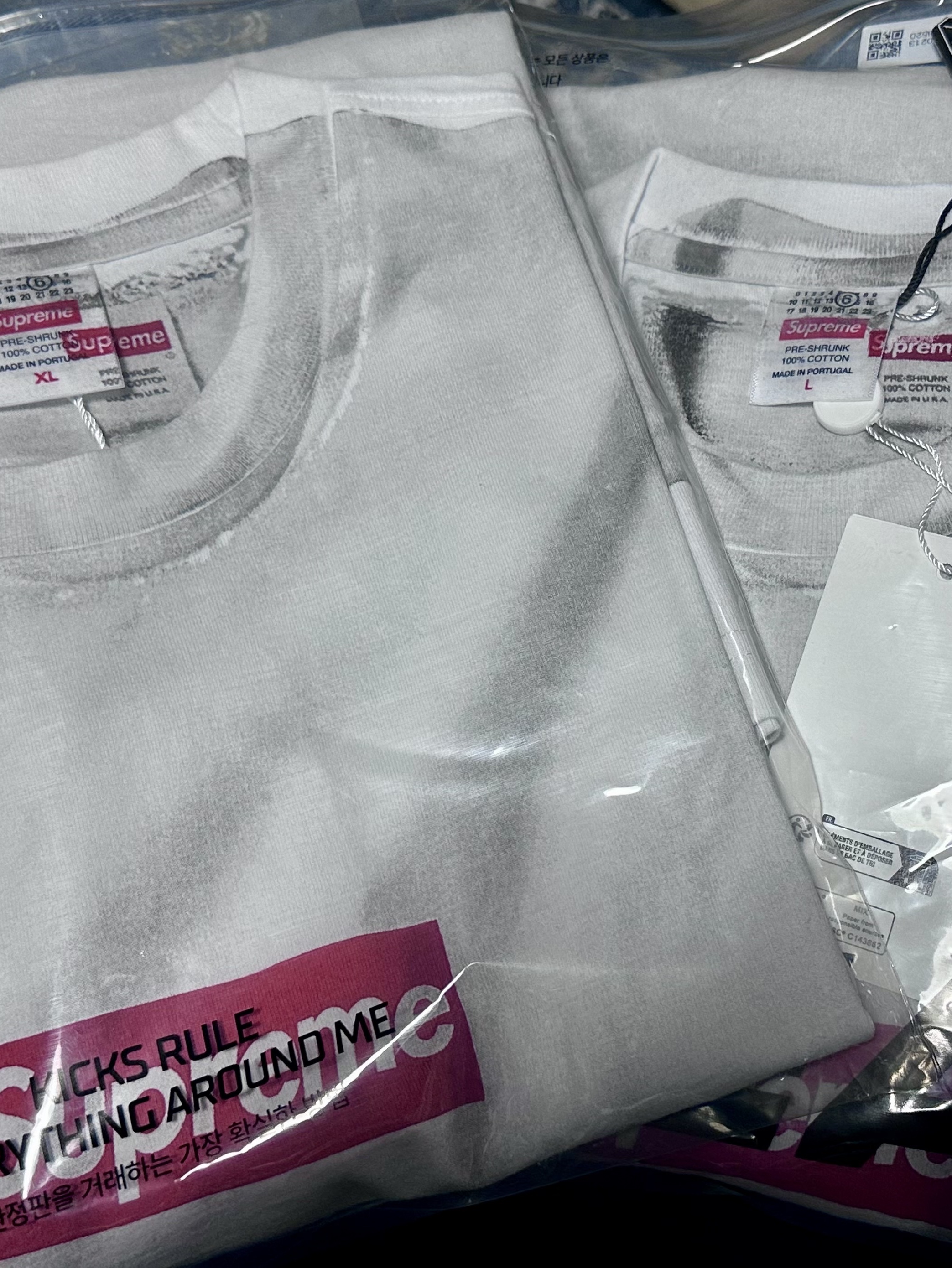 Supreme x MM6 Maison Margiela Box Logo T-Shirt White - 24SS 착용 스타일 - 2