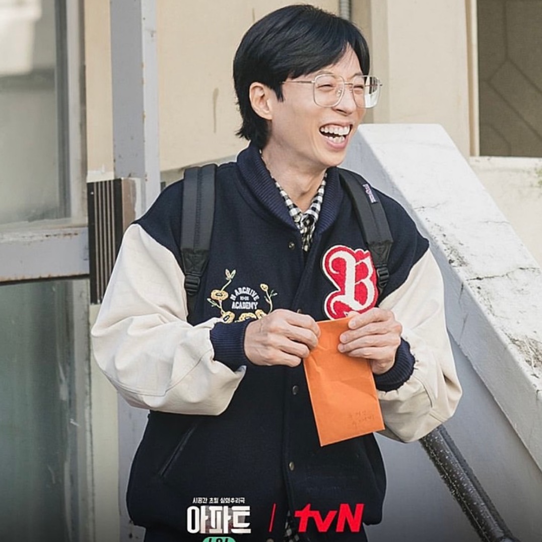 N ARCHIVE Archive Logo Edition Wool Stadium Jacket Navy 착용 스타일 - 1