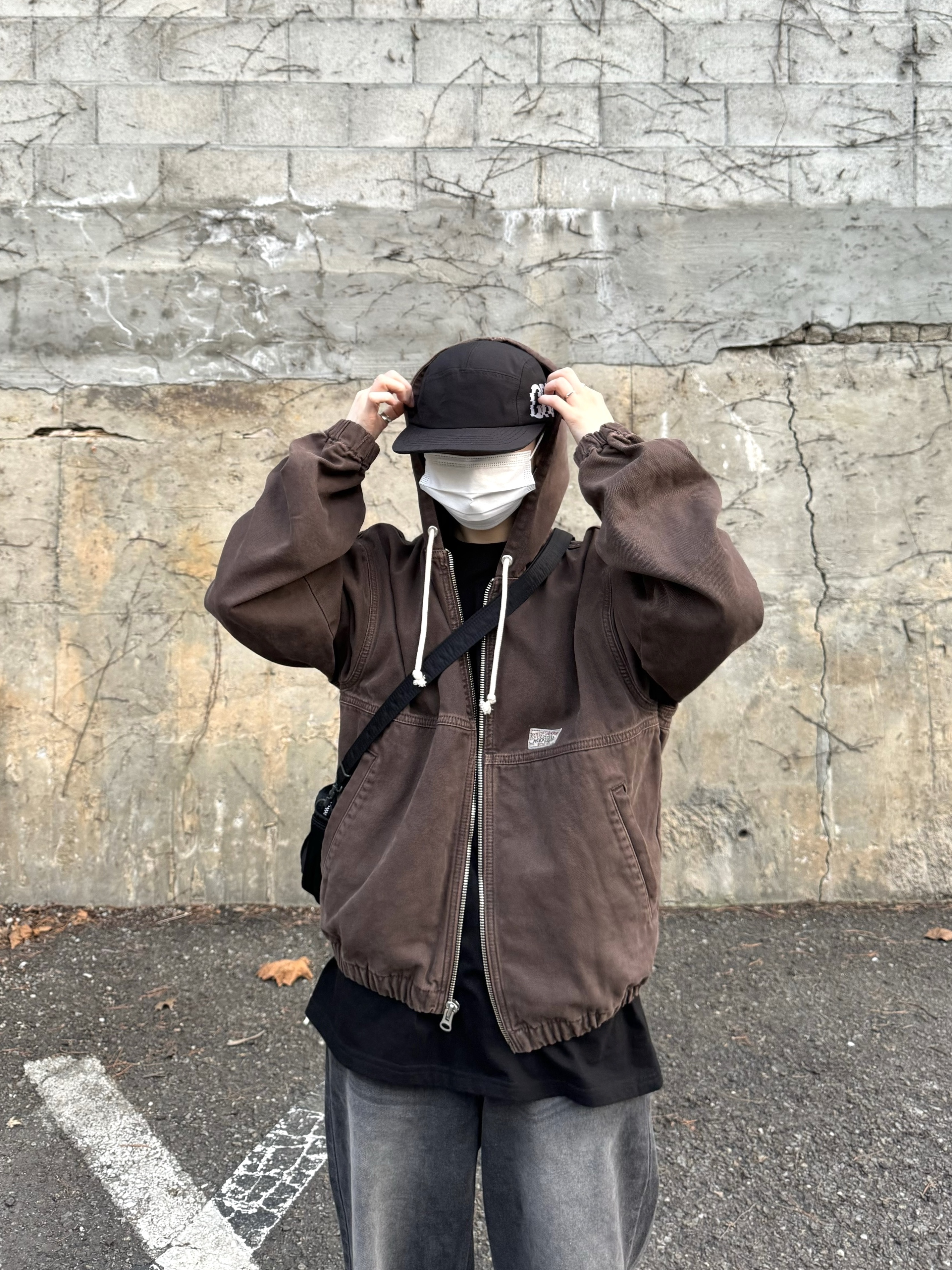 Stussy Unlined Canvas Work Jacket Brown, Nike x Ambush Air Force 1 Low SP Black 착용 스타일 - 3
