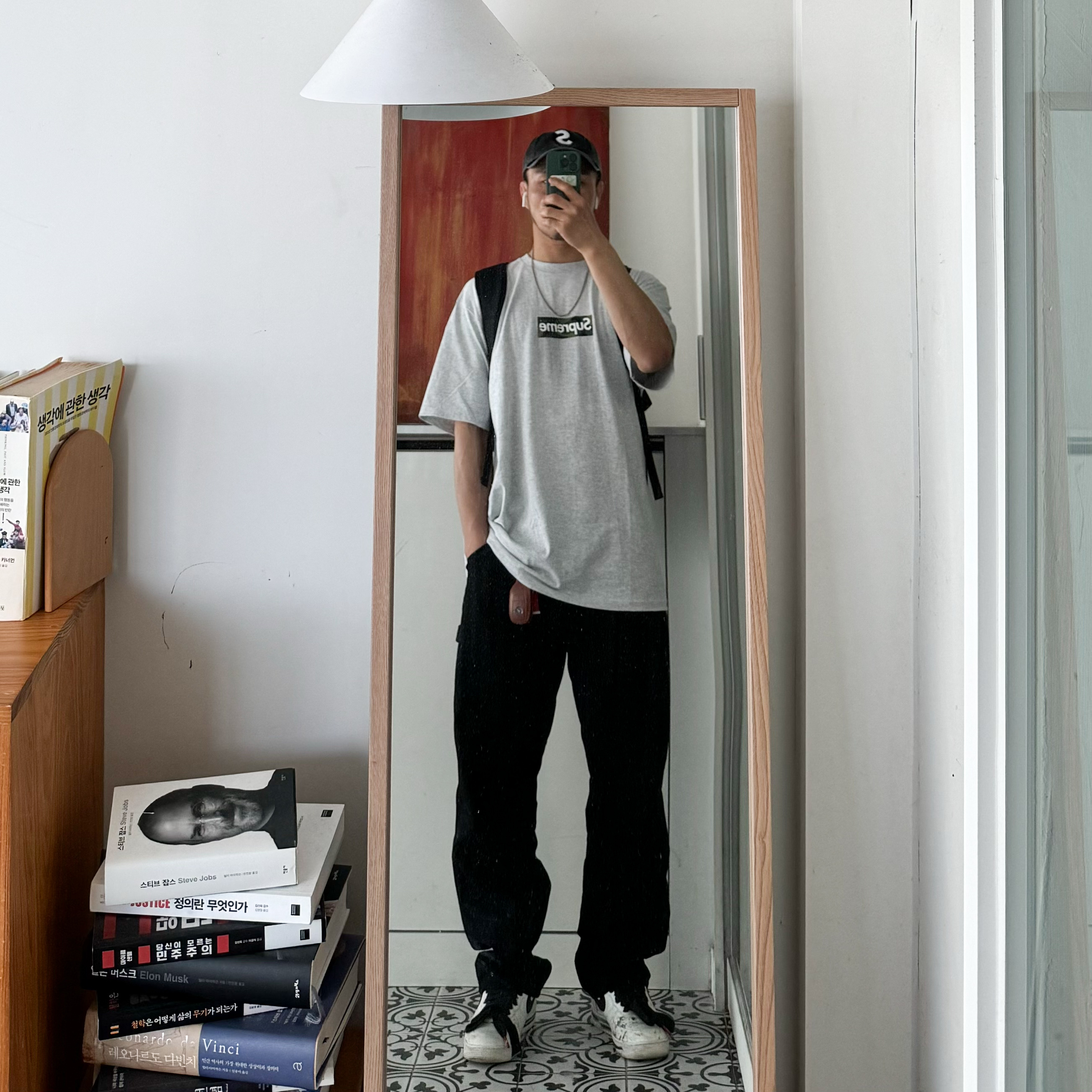 Supreme Box Logo T-Shirt Ash Grey - 23FW, Nike x Peaceminusone Air Force 1 Low Para-Noise 2.0 착용 스타일