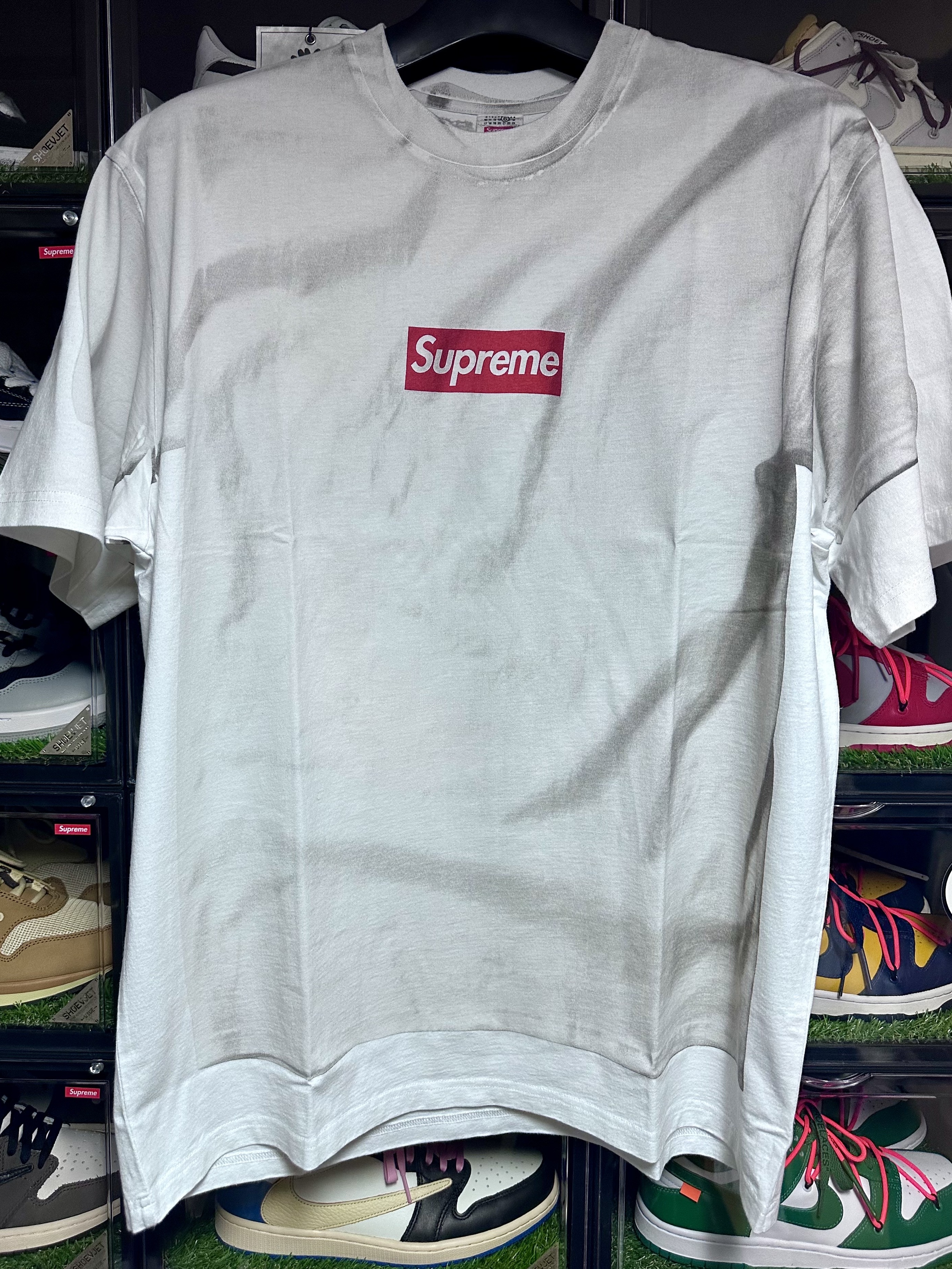 Supreme x MM6 Maison Margiela Box Logo T-Shirt White - 24SS 착용 스타일 - 1