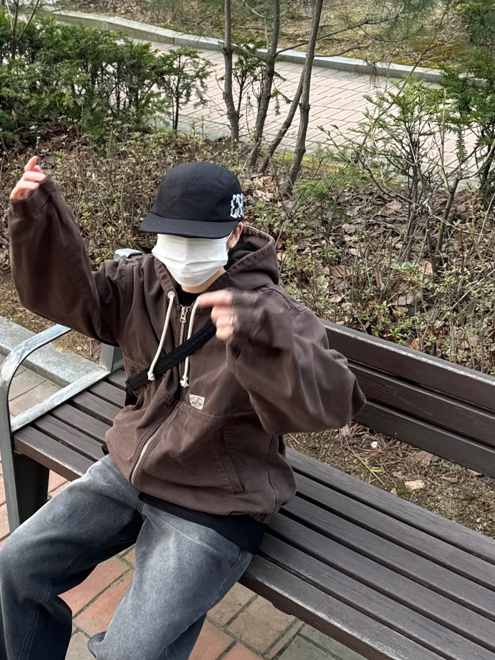 Stussy Unlined Canvas Work Jacket Brown 착용 스타일 - 3
