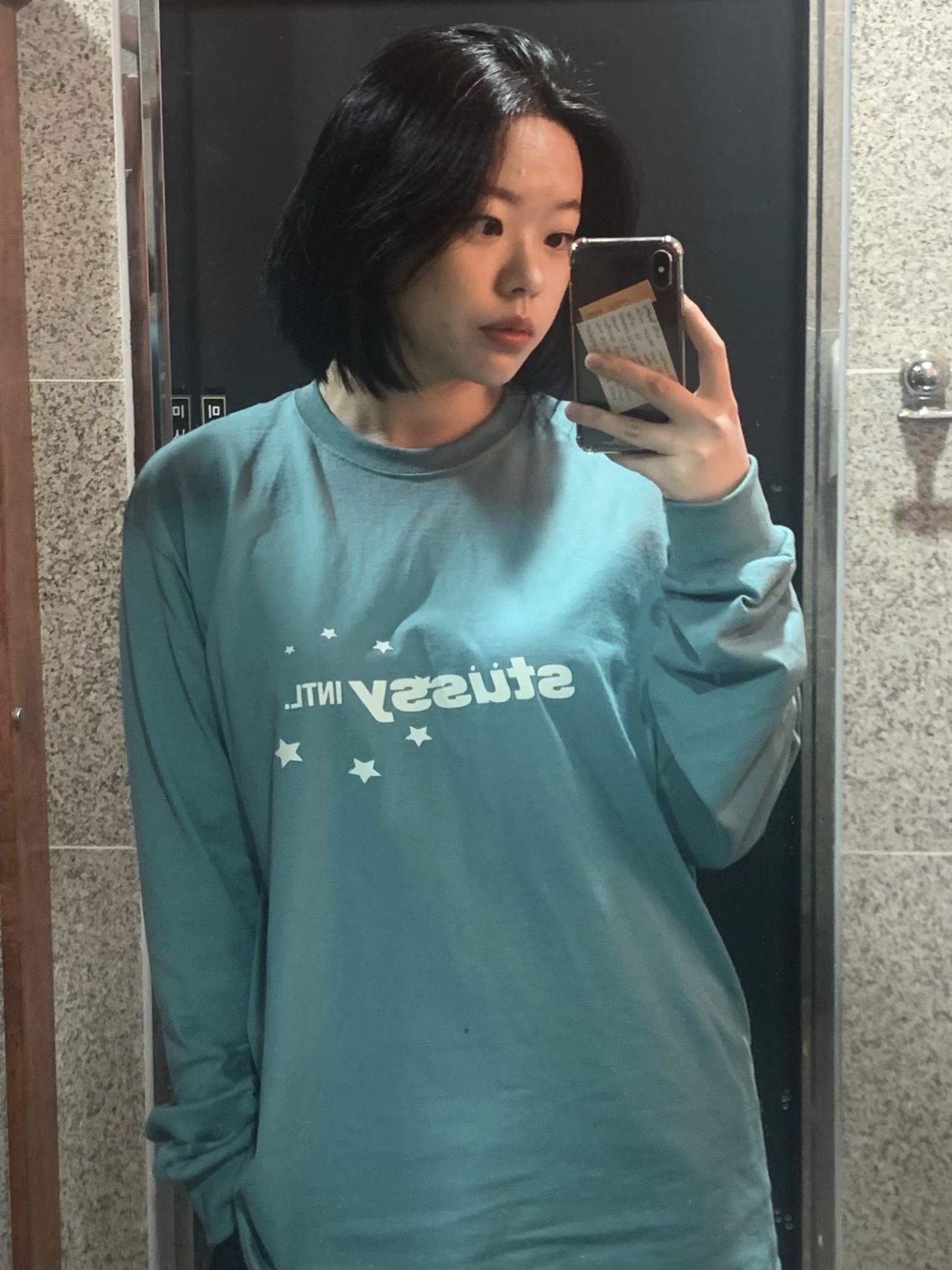 Merrell Hydro Moc Black, Stussy Star Sport LS T-Shirt Ocean 착용 스타일 - 2