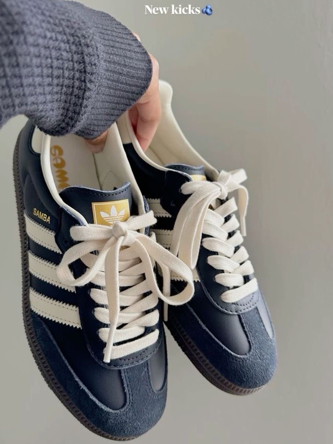 Adidas Samba OG Night Navy Cream White 착용 스타일