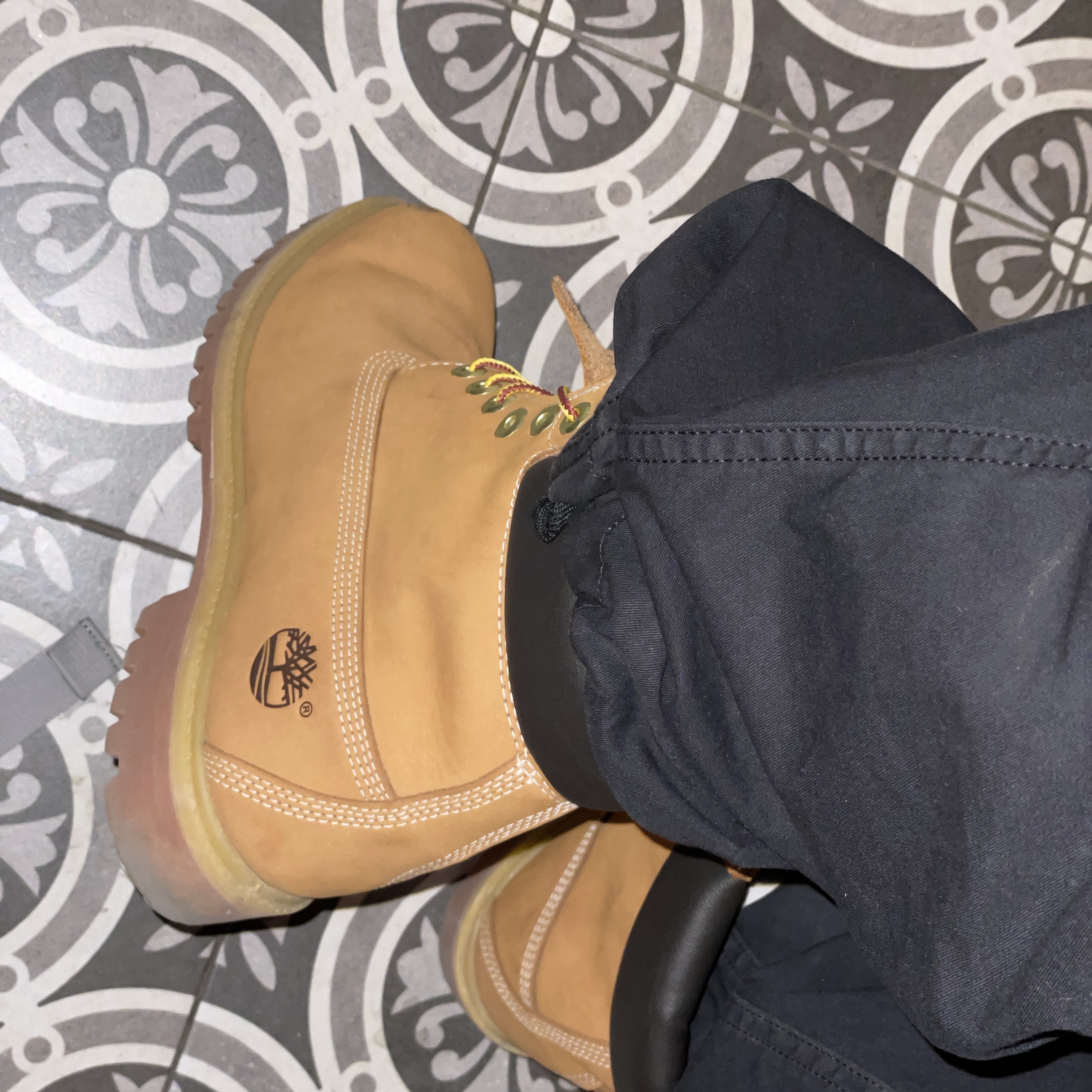Timberland Premium 6 inch Waterproof Boot Wheat Nubuck - Wide 착용 스타일 - 3