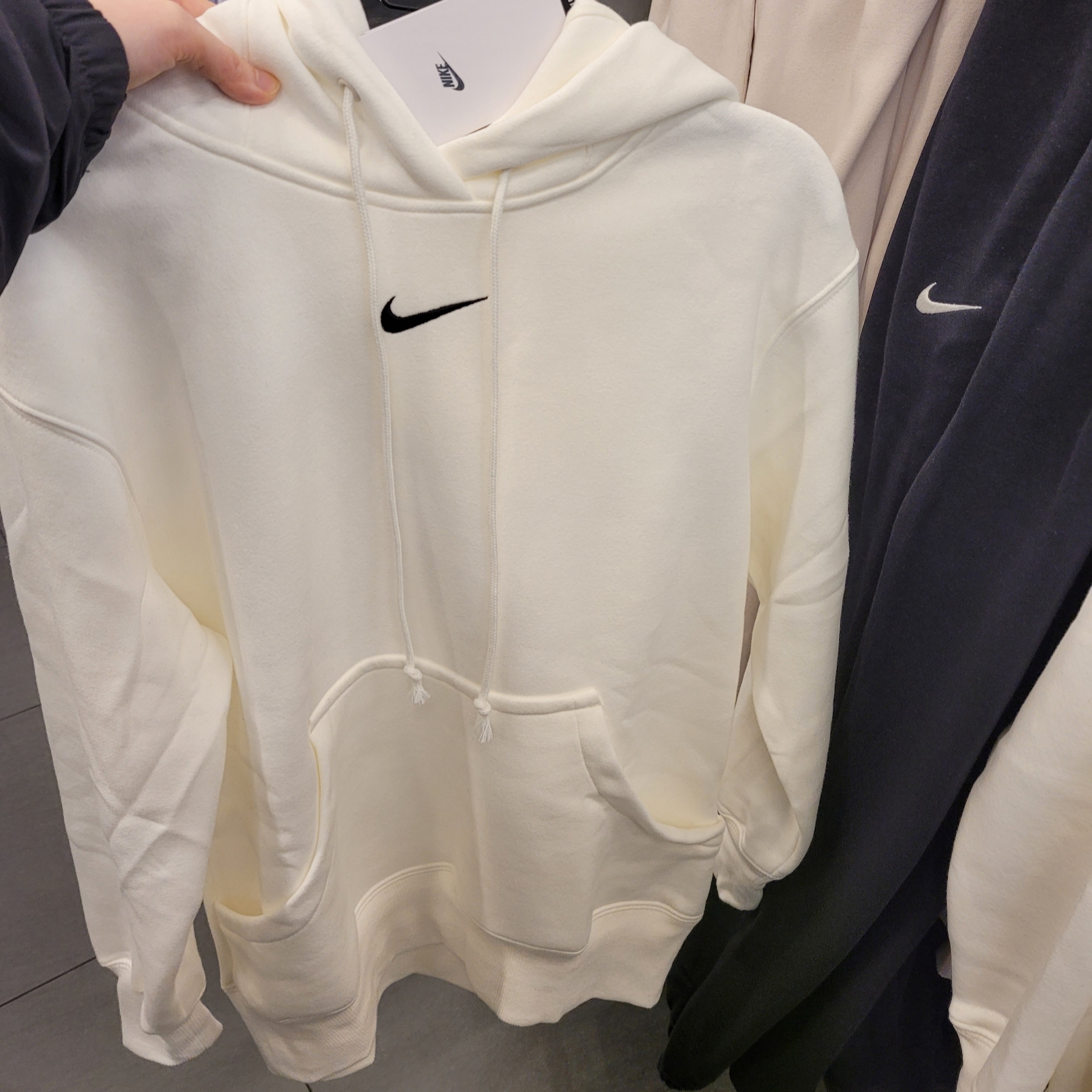 (W) Nike NSW Phoenix Fleece Oversized Pullover Hoodie Sail - Asia 착용 스타일