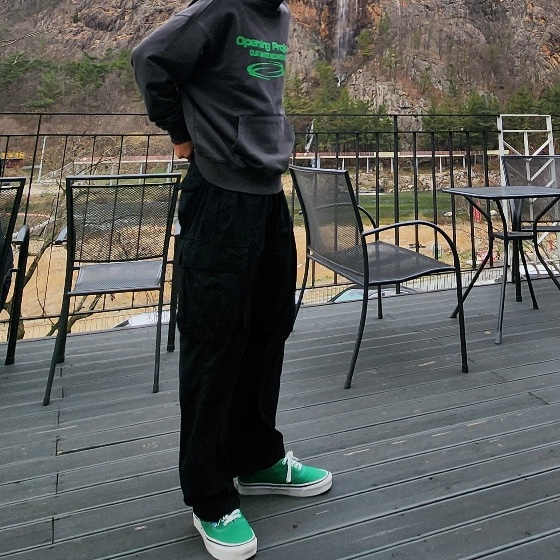 Vans Authentic 44 DX Anaheim Factory Emerald Green, Opening Project Identity Hoodie Charcoal 착용 스타일