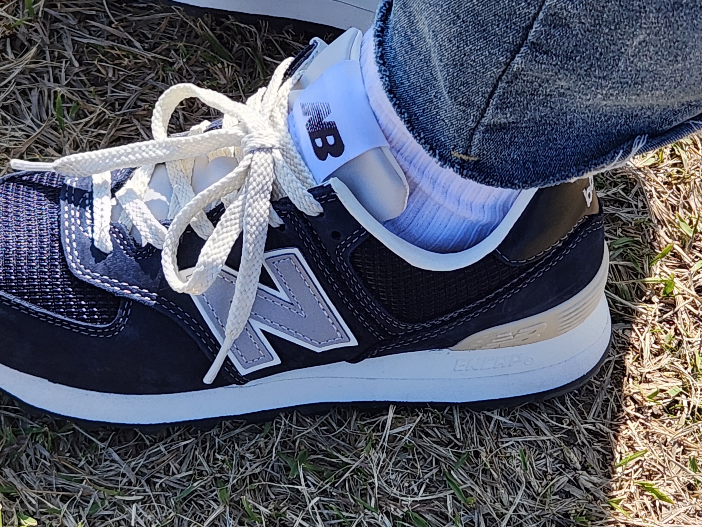 New Balance x Pottery 574 Premium Hard Navy 착용 스타일 - 1
