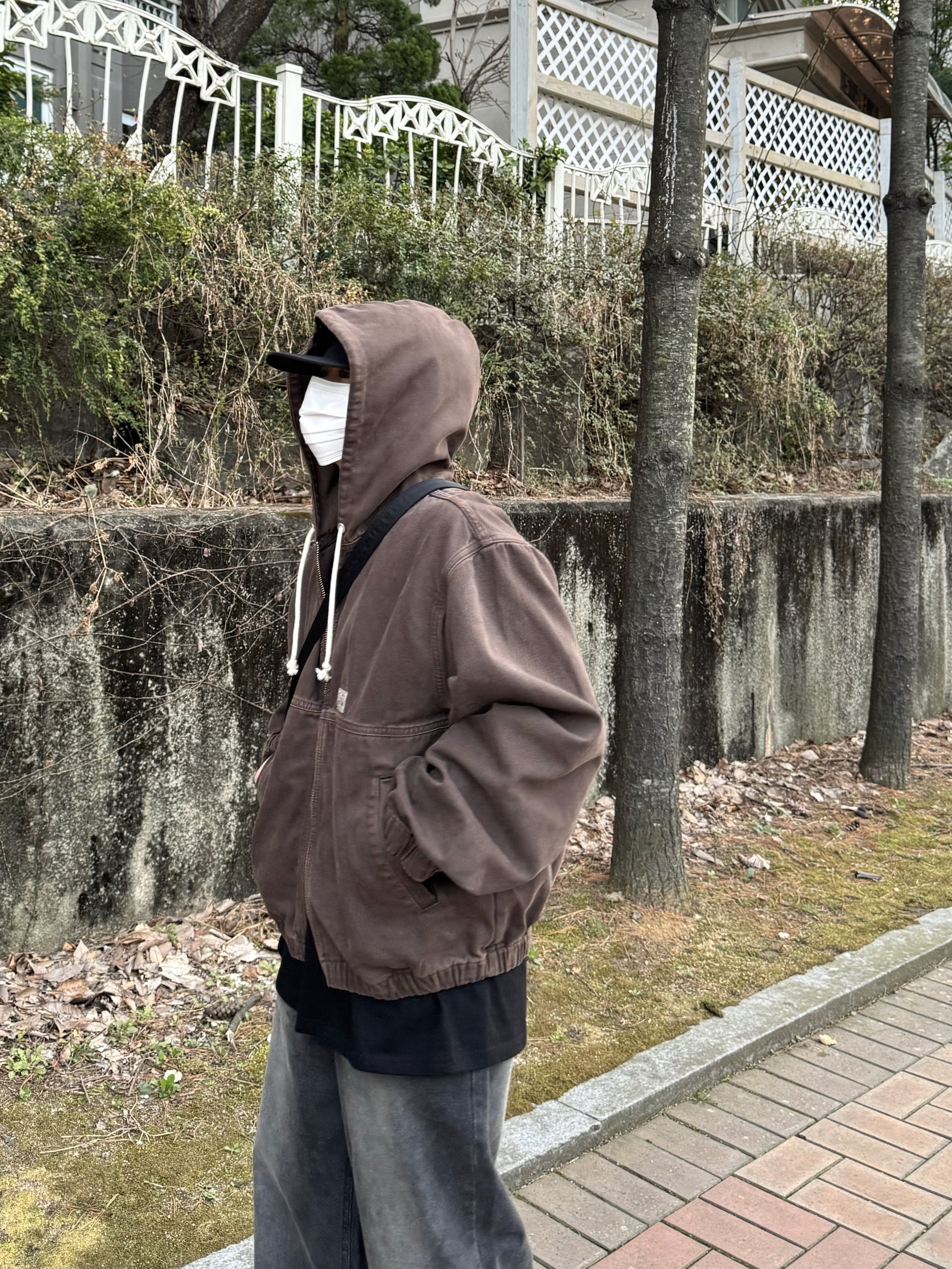 Stussy Unlined Canvas Work Jacket Brown 착용 스타일 - 2