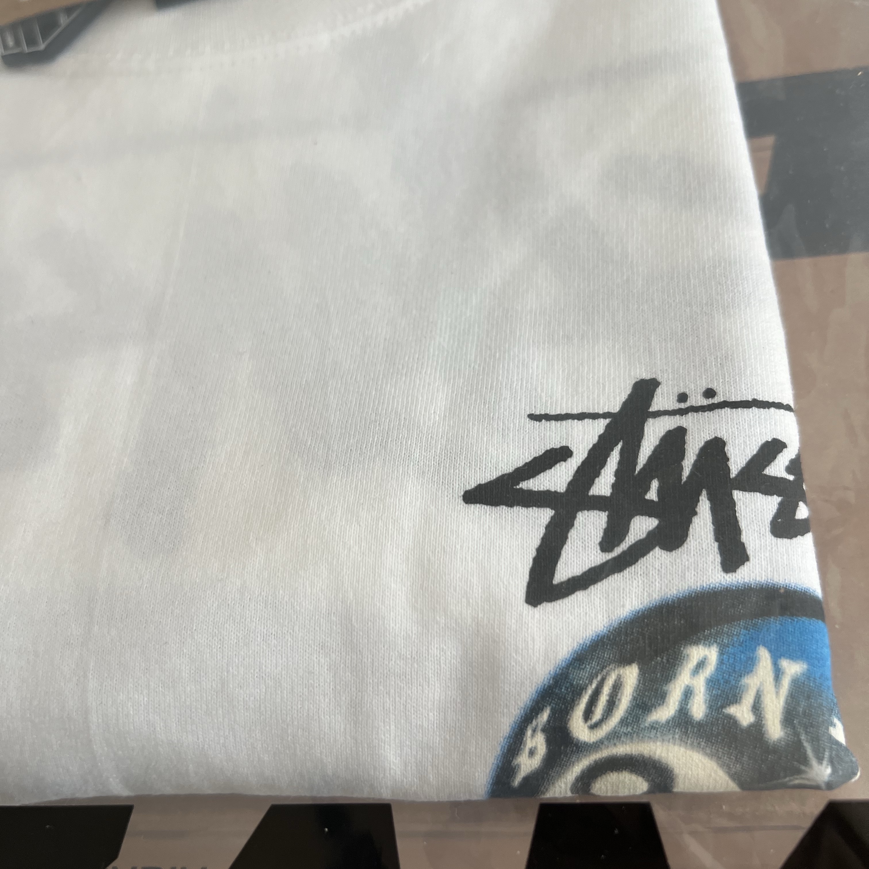Stussy x Born X Raised 8 Ball T-Shirt White 착용 스타일