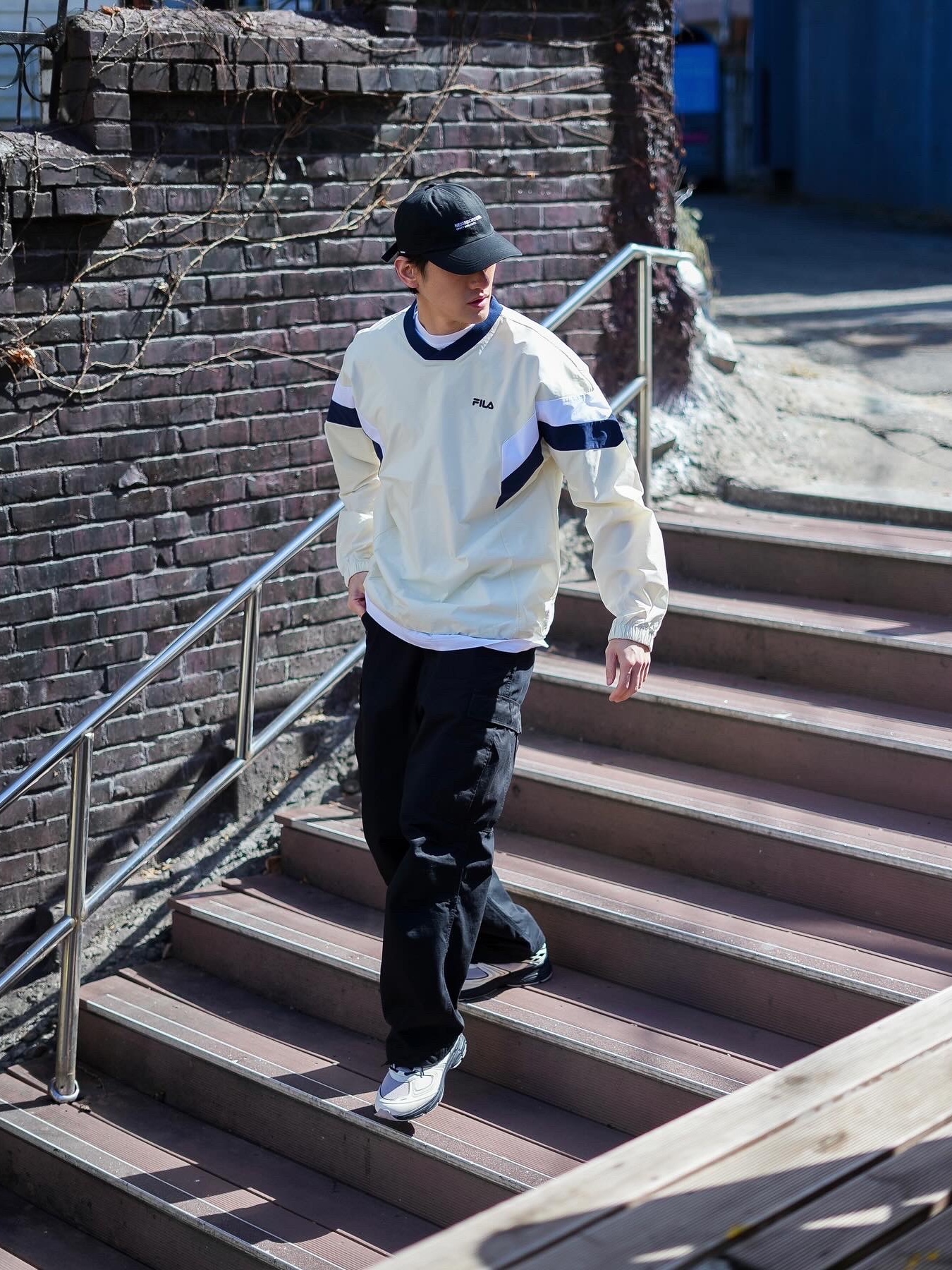 Fila Interun Black White 착용 스타일 - 1