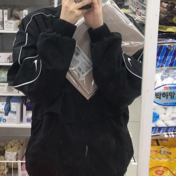Nike NSW Solo Swoosh Woven Track Jacket Black - Asia 착용 스타일