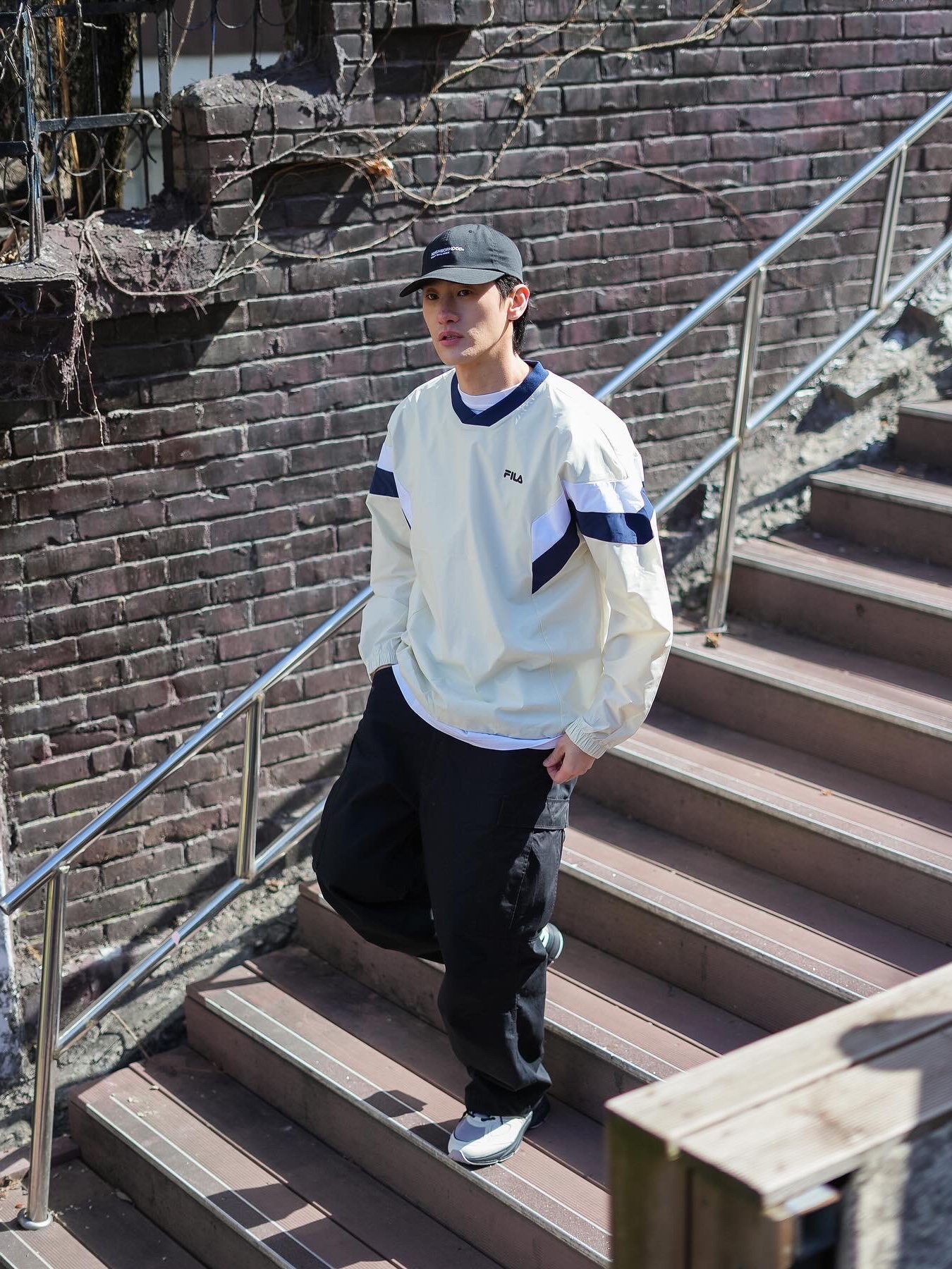 Fila Interun Black White 착용 스타일 - 2