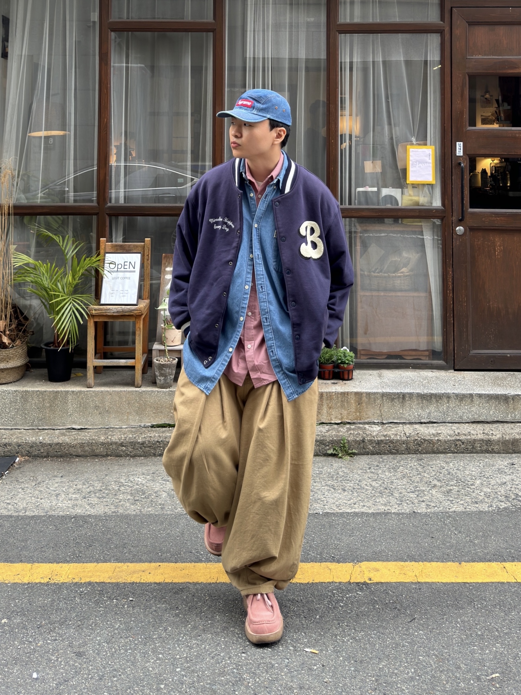 Supreme Washed Chino Twill Camp Cap Denim - 22FW 착용 스타일 - 2