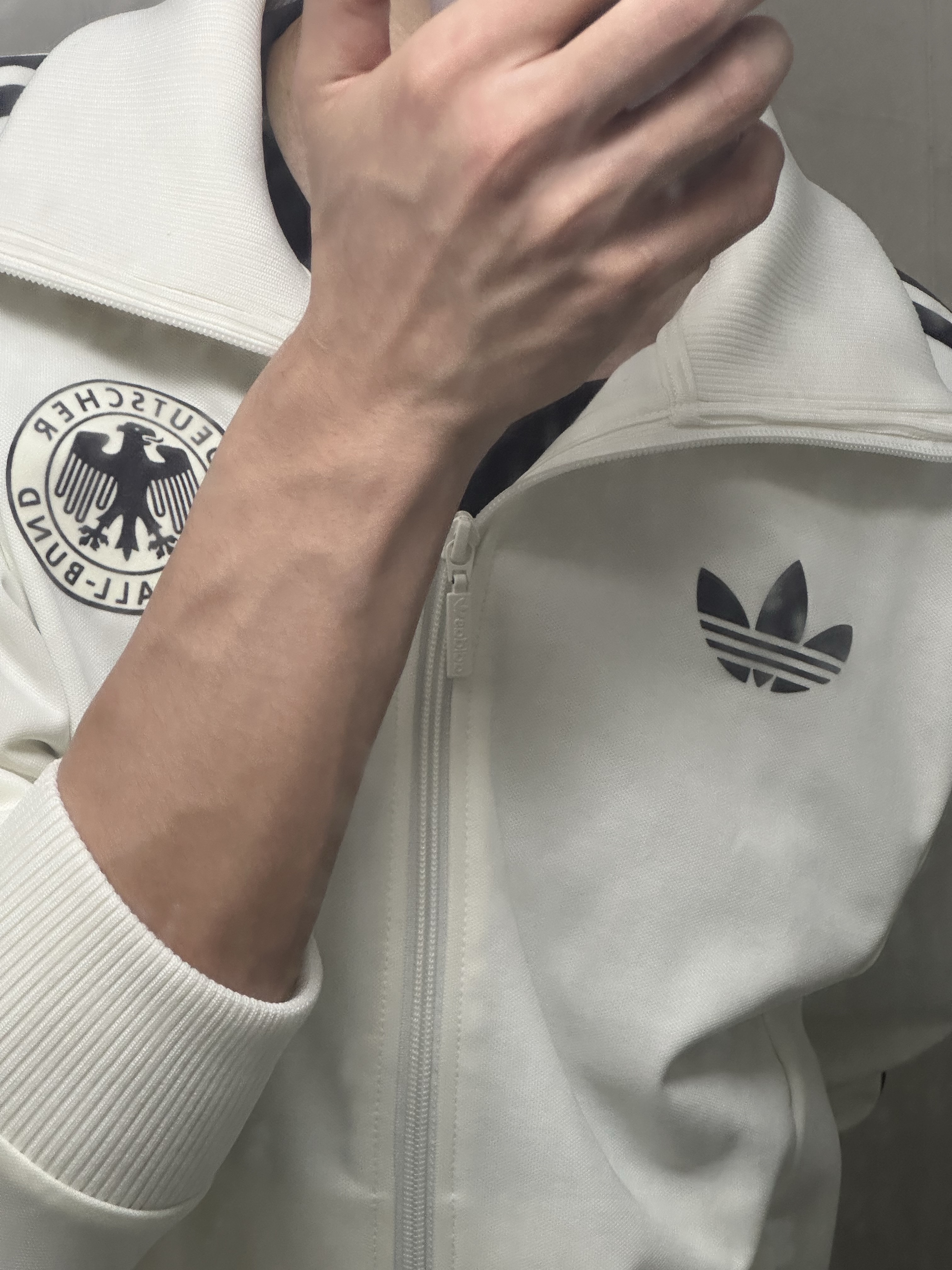 Adidas German Beckenbauer Track Top Off White - KR Sizing 착용 스타일