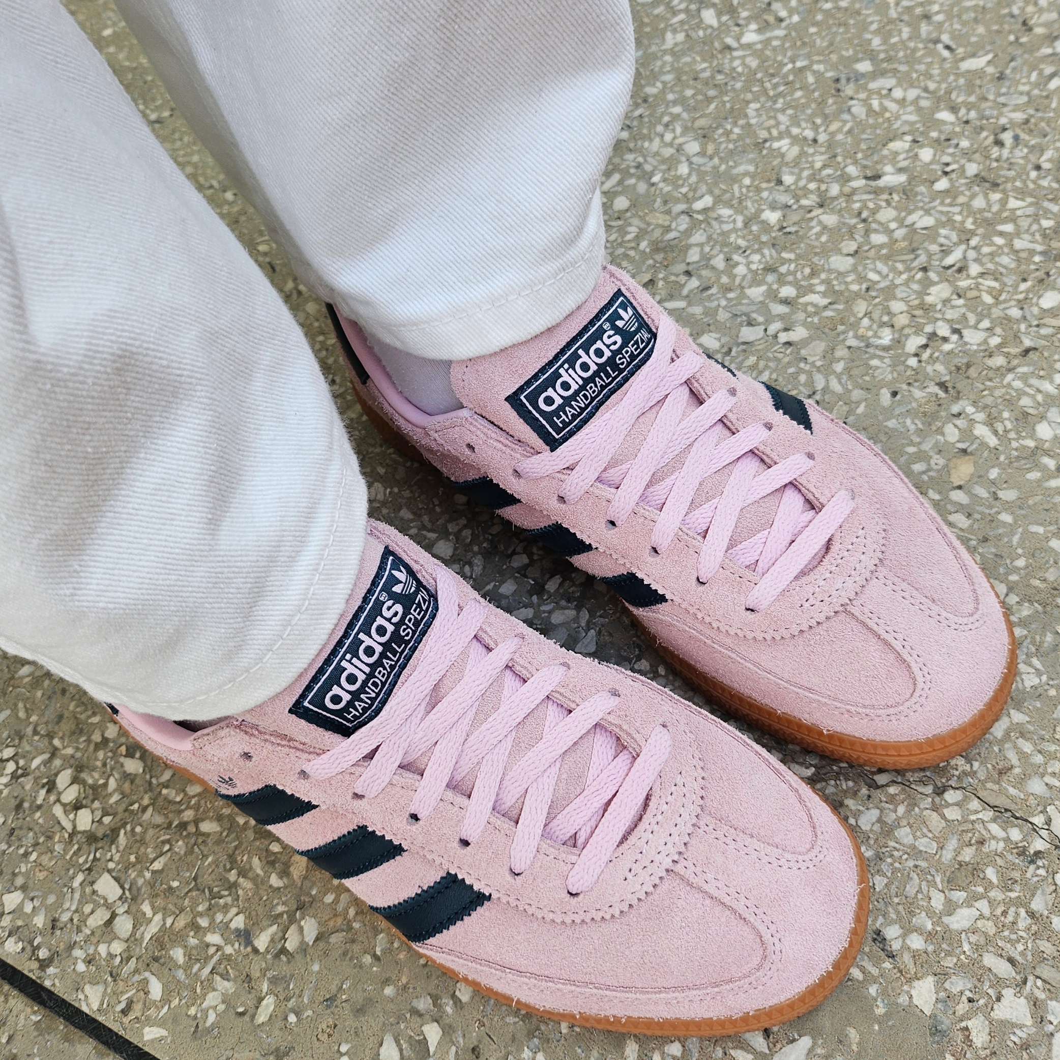 (W) Adidas Spezial Handball Clear Pink 착용 스타일 - 2