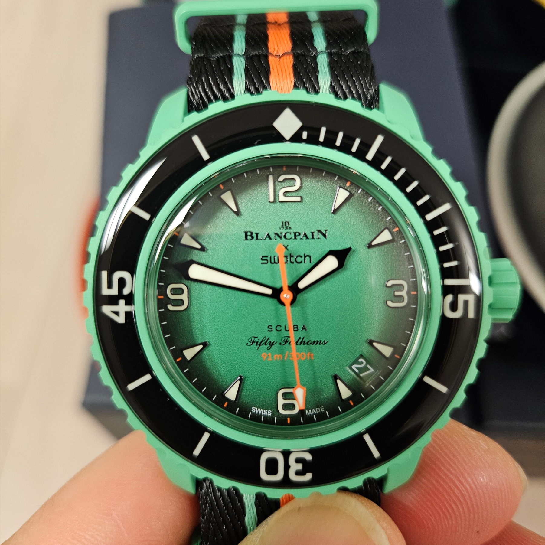 Swatch x Blancpain Bioceramic Indian Ocean 착용 스타일 - 1