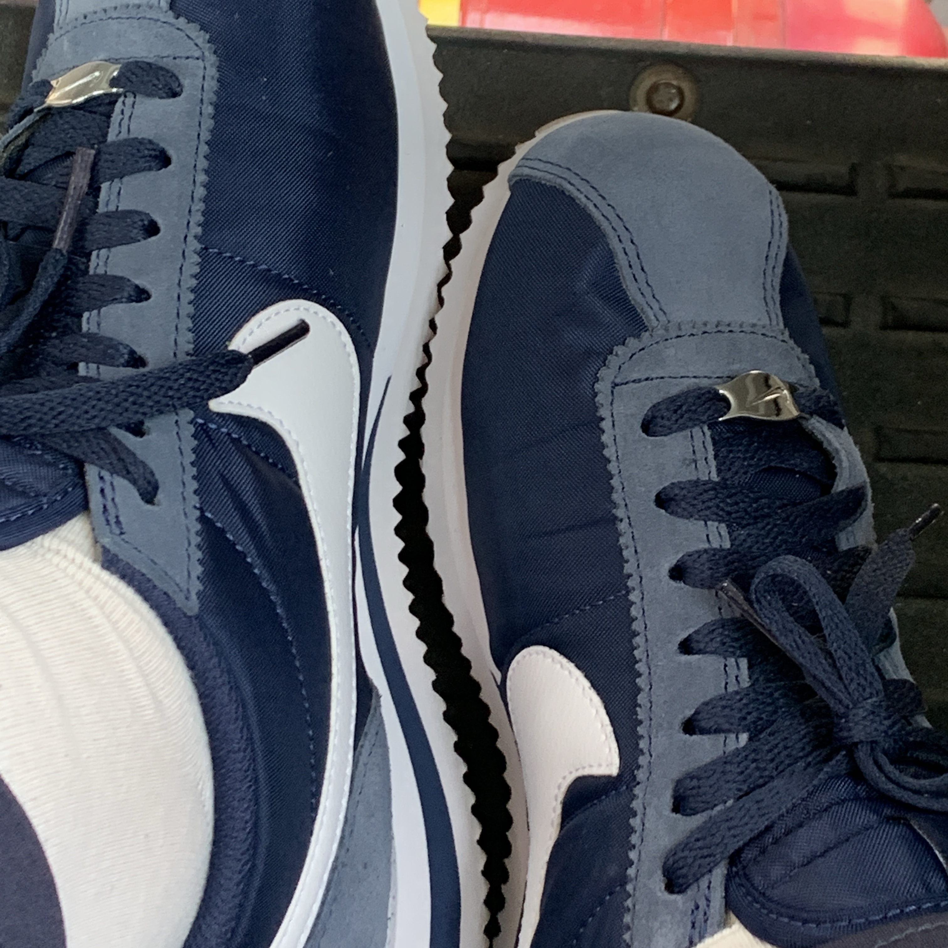 (W) Nike Cortez Midnight Navy 착용 스타일