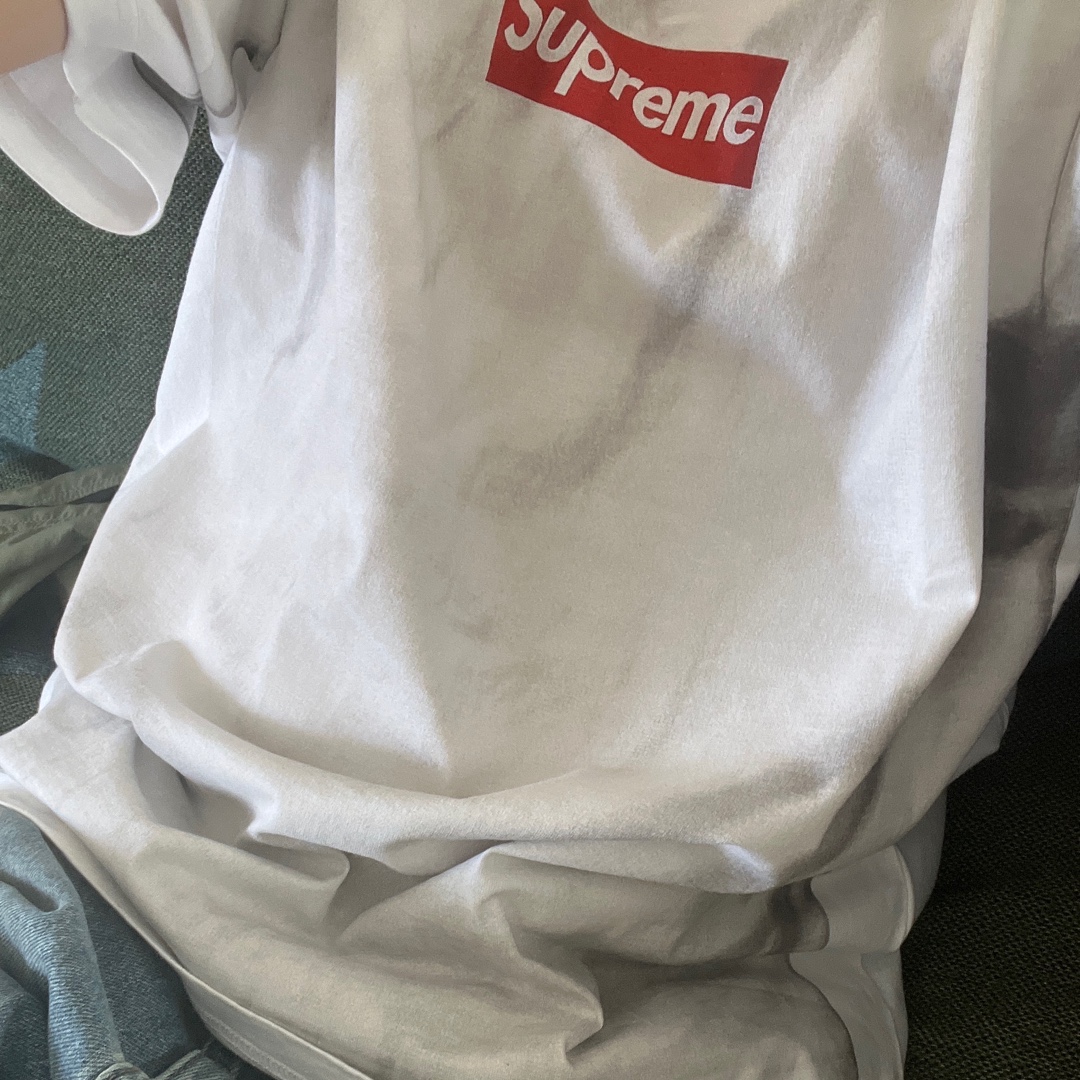 Supreme x MM6 Maison Margiela Box Logo T-Shirt White - 24SS 착용 스타일 - 1