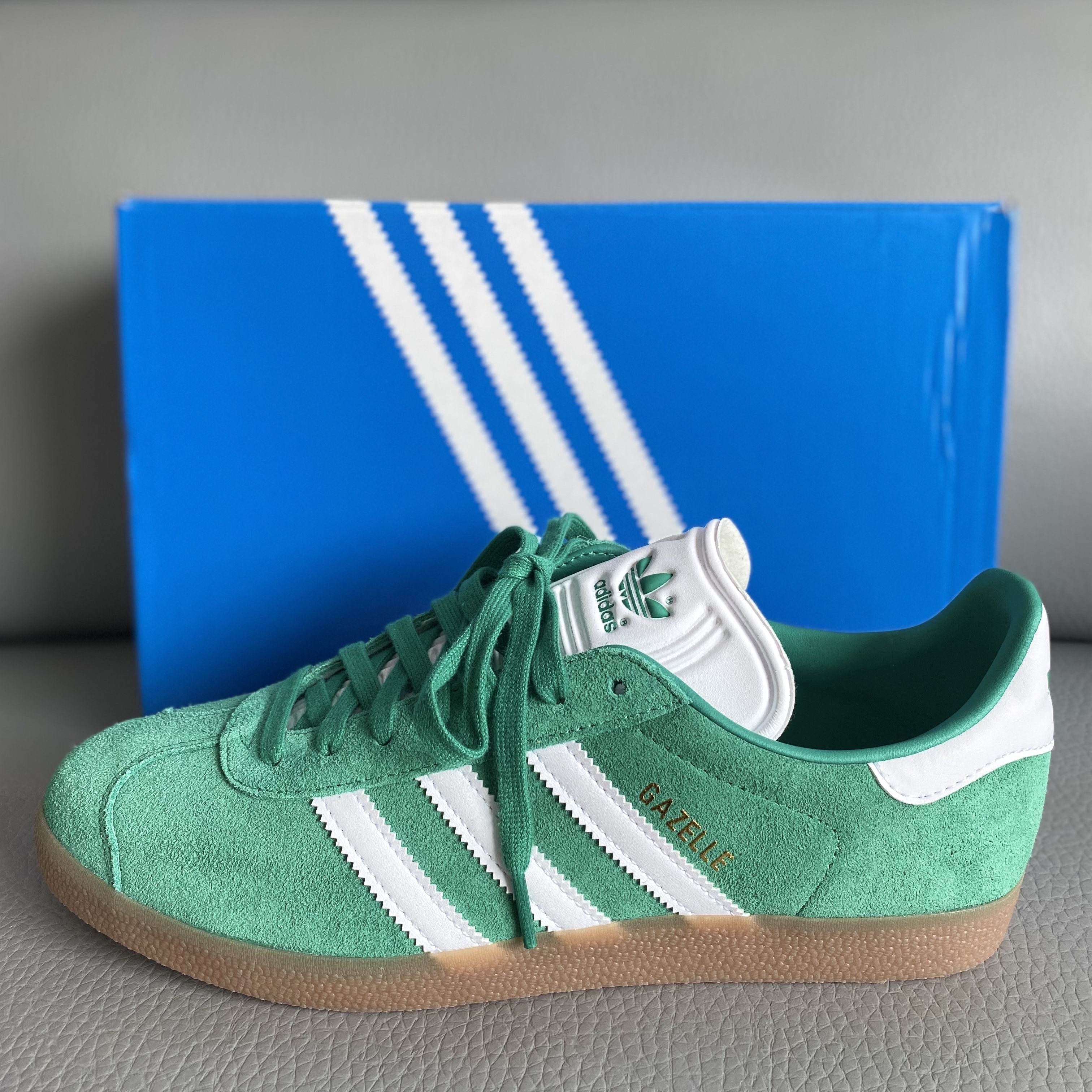 Adidas Gazelle Court Green Cloud White 착용 스타일