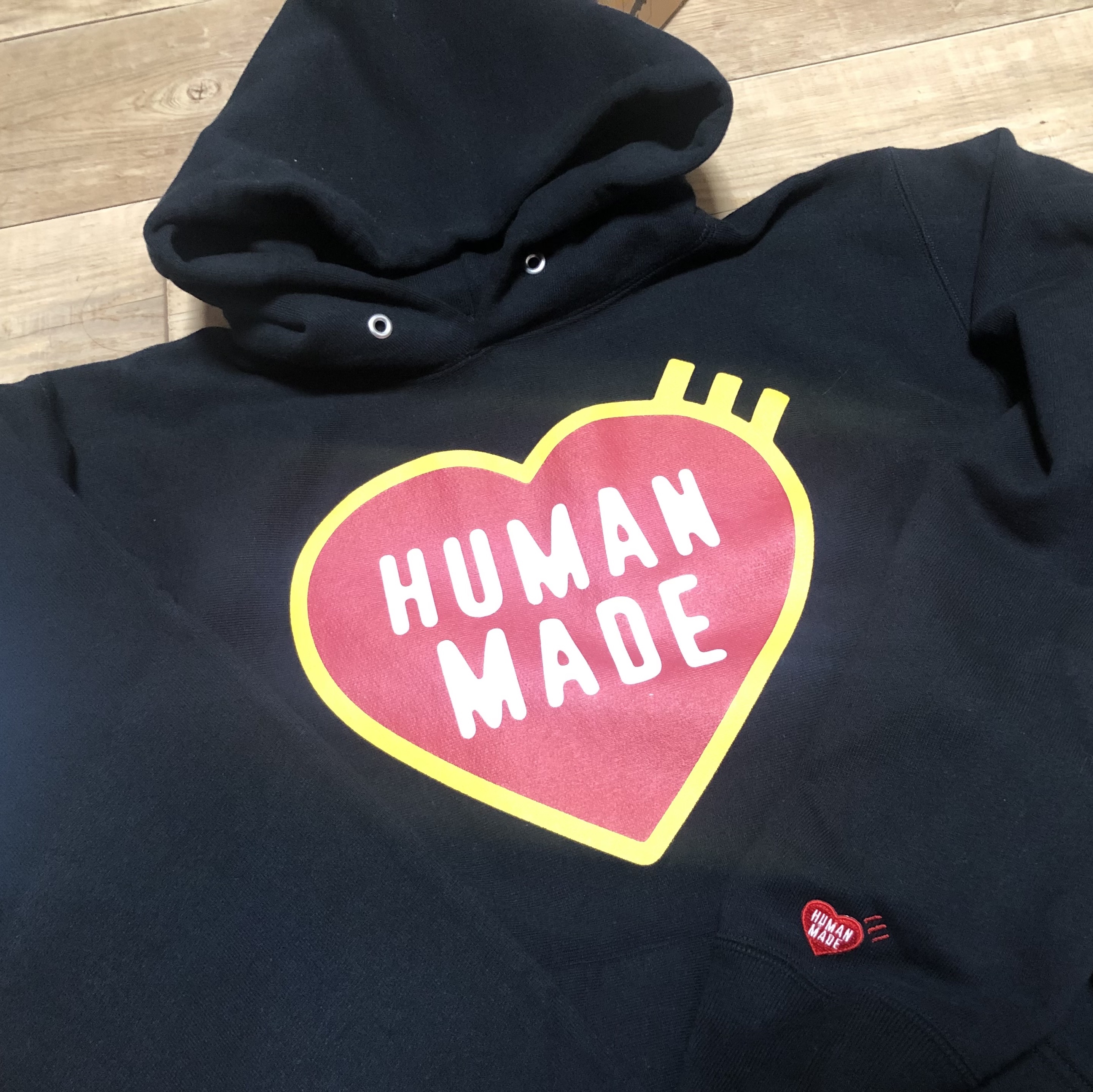 Human Made Heavy Weight Hoodie #2 Black 착용 스타일