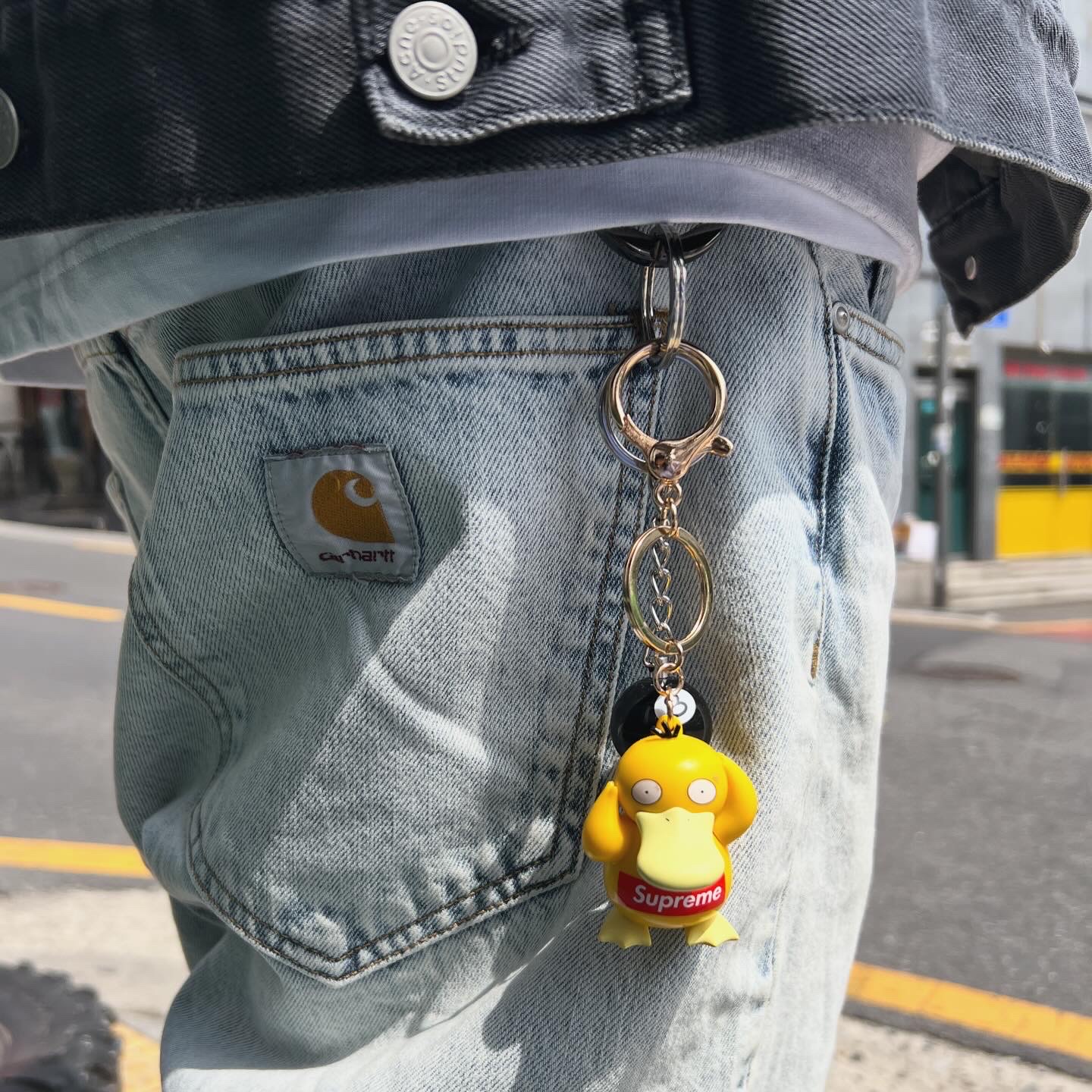 Timberland x Stussy World Hiker Boot Wheat - Medium, Stussy 8 Ball Keychain Black 착용 스타일 - 2