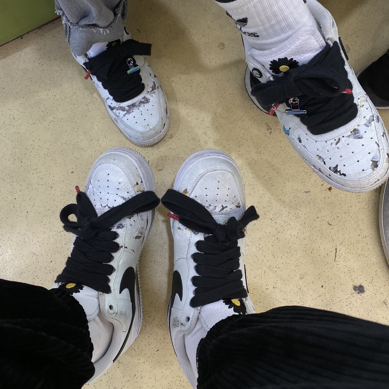 Nike x Peaceminusone Air Force 1 Low Para-Noise 2.0, Adidas Yeezy Slide Onyx 착용 스타일 - 1