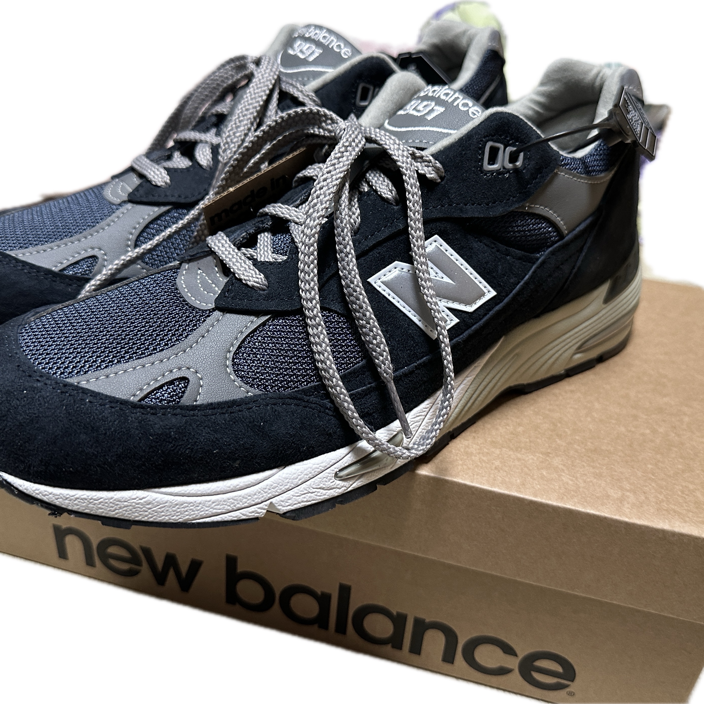 New Balance 991 Made in UK Navy 착용 스타일 - 1