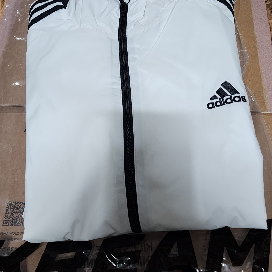 Adidas Essential 3S Woven Windbreaker Jacket White - KR Sizing 착용 스타일 - 1