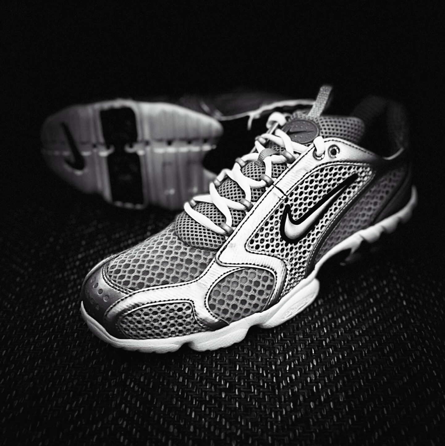 Nike Air Zoom Spiridon Cage 2 Metallic Silver 착용 스타일 - 4