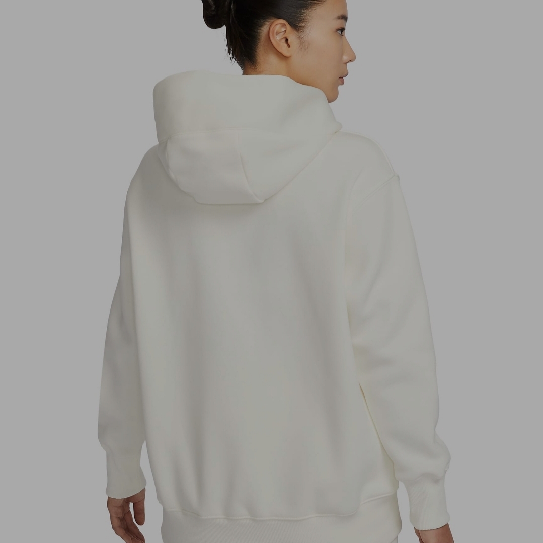 (W) Nike NSW Phoenix Fleece Oversized Pullover Hoodie Sail - Asia 착용 스타일 - 2