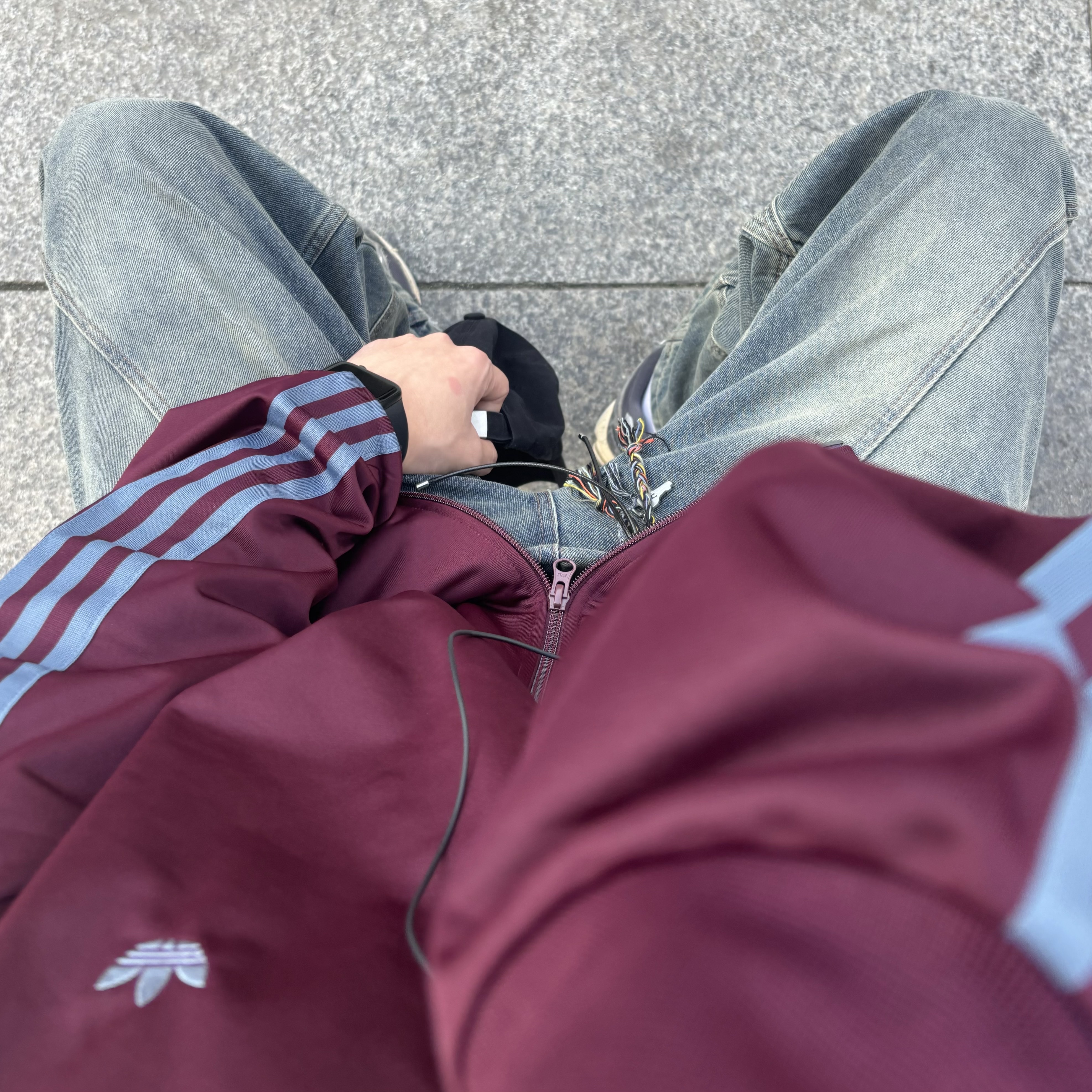 Adidas Originals Beckenbauer Track Jacket Maroon - KR Sizing 착용 스타일 - 1