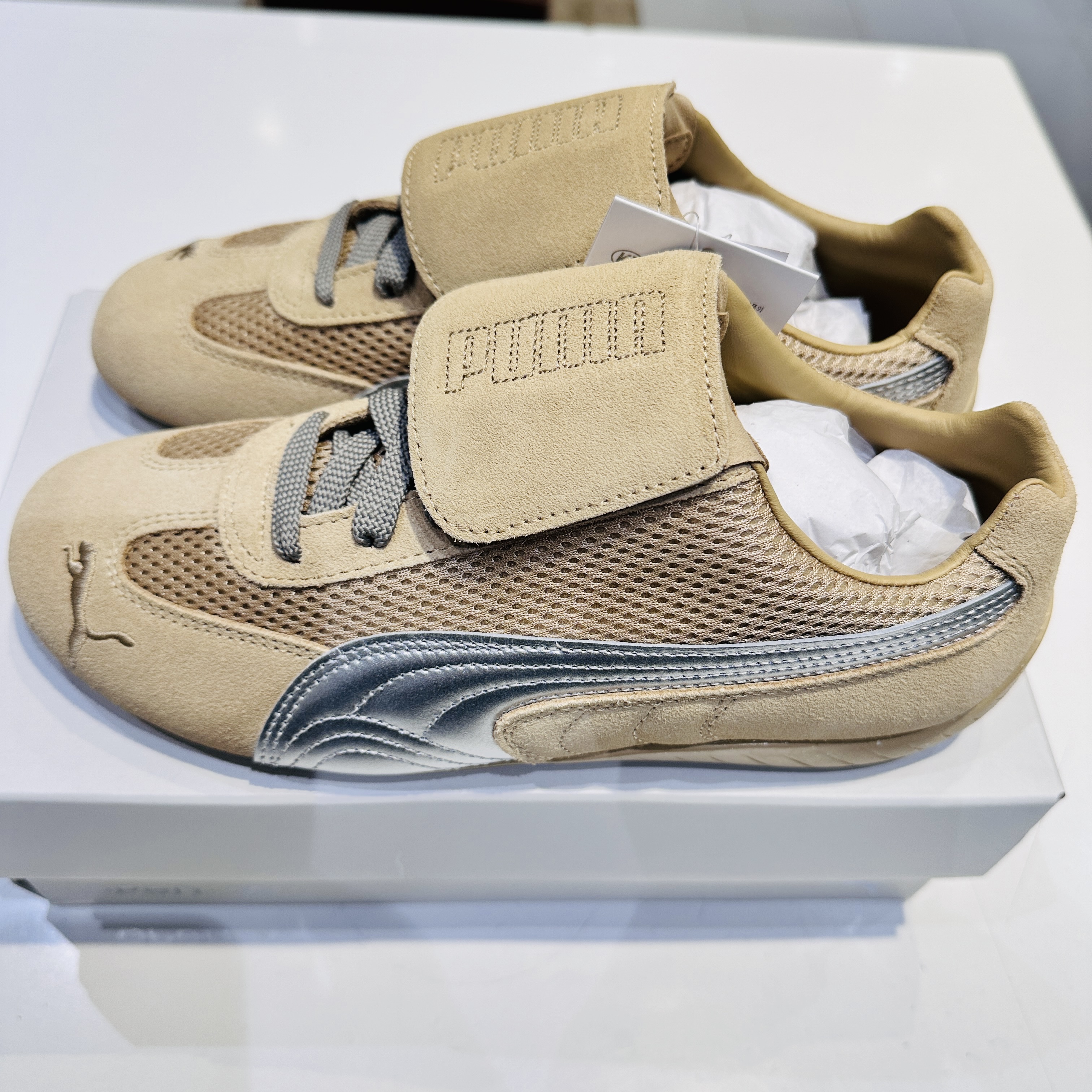 Puma x Open Yy Speedcat Prairie Tan Matte Silver 착용 스타일 - 2