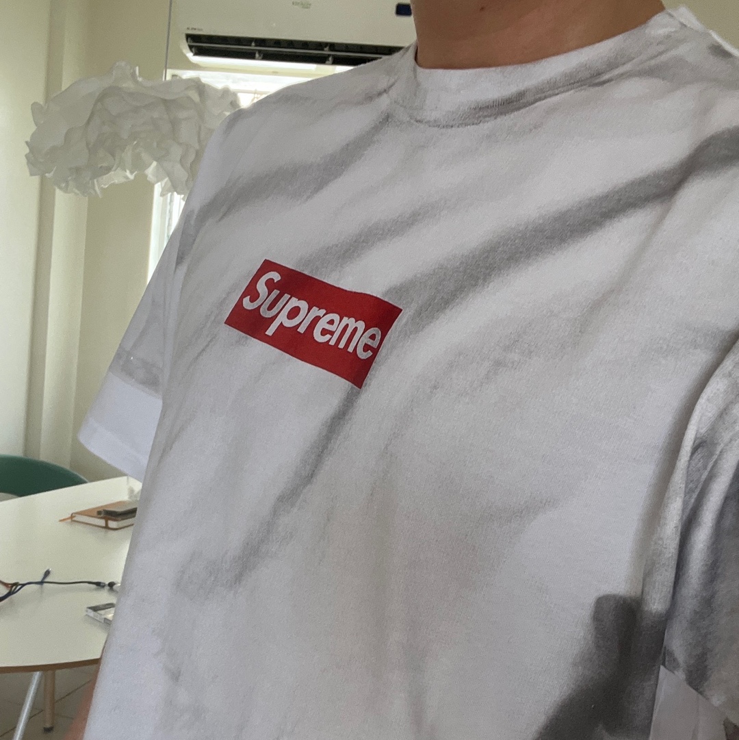 Supreme x MM6 Maison Margiela Box Logo T-Shirt White - 24SS 착용 스타일 - 2