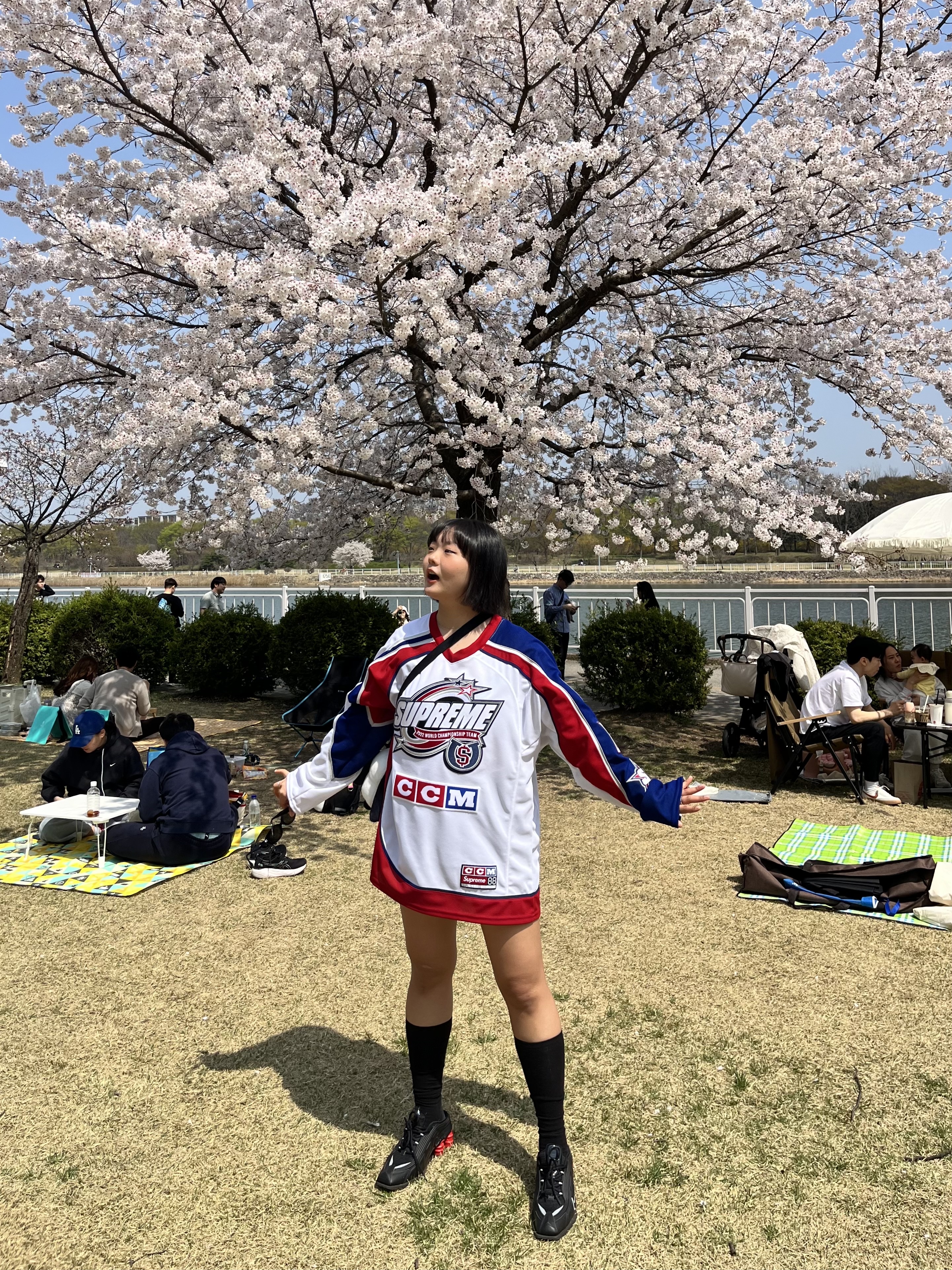 Supreme x CCM All Stars Hockey Jersey White - 22FW, Nike x Martine Rose Shox MR4 Black 착용 스타일 - 5