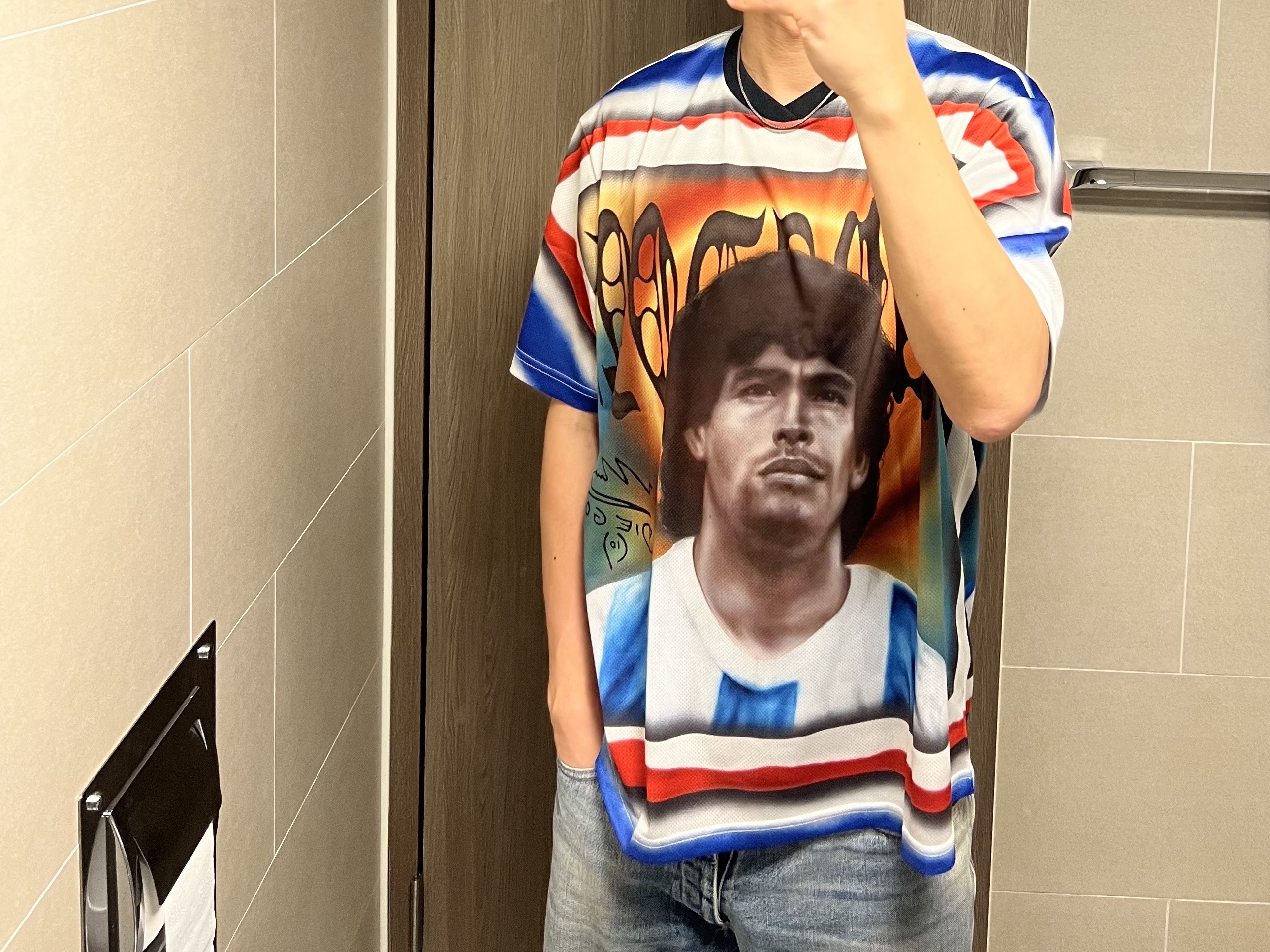 Supreme Maradona Soccer Jersey Multicolor - 24SS 착용 스타일
