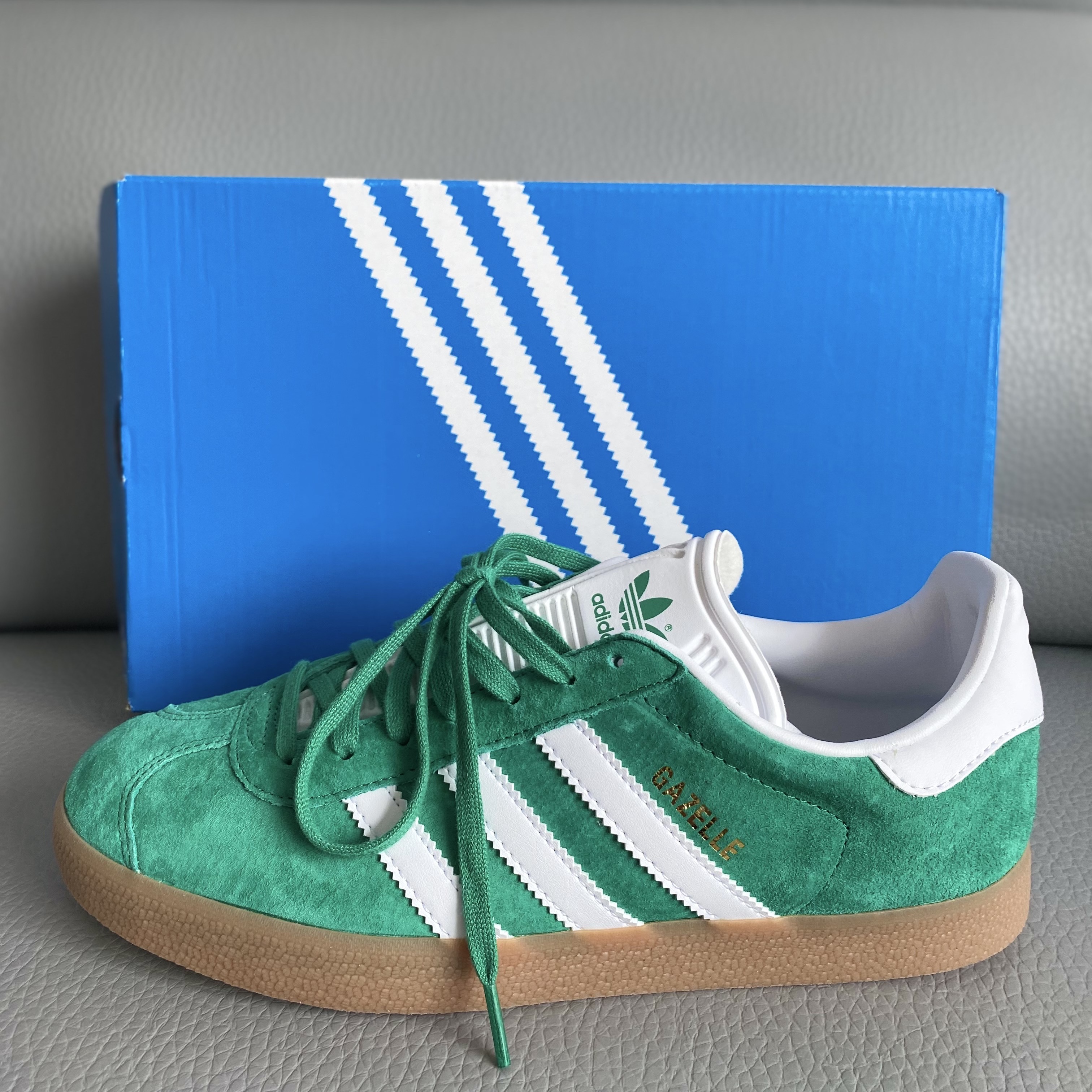 Adidas Gazelle Court Green Cloud White 착용 스타일
