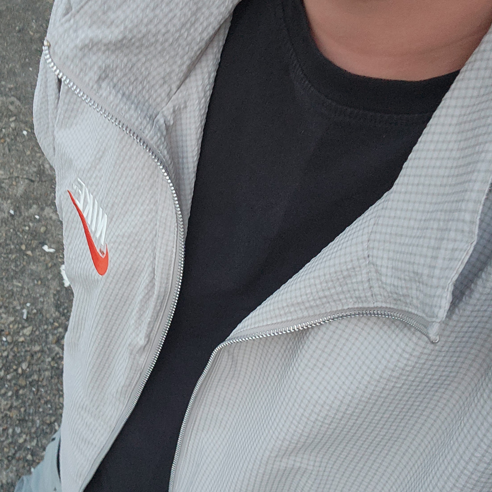 Nike NSW Trend Woven Jacket Light Iron Ore - Asia 착용 스타일