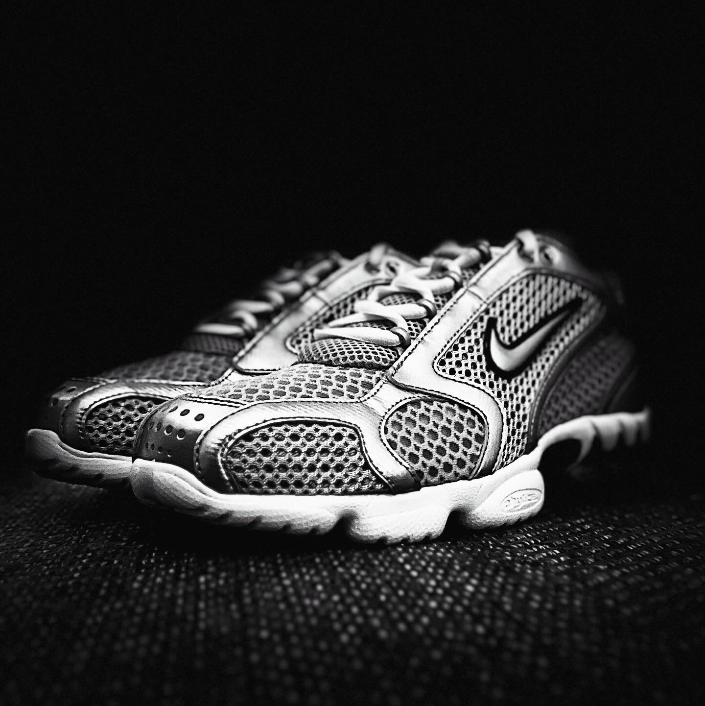 Nike Air Zoom Spiridon Cage 2 Metallic Silver 착용 스타일 - 2