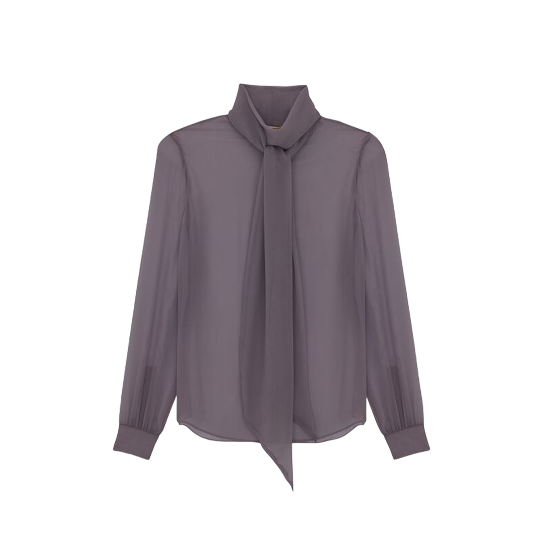 (W) Saint Laurent Blouse In Silk Muslin Crepe Amethyste Fume 상세 이미지 2