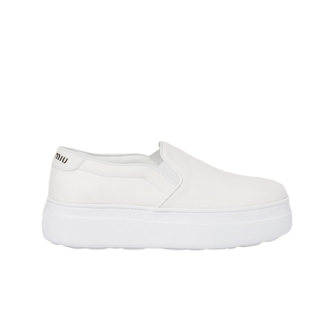 (W) Miu Miu Washed Cotton Drill Sneakers White 상세 이미지 1