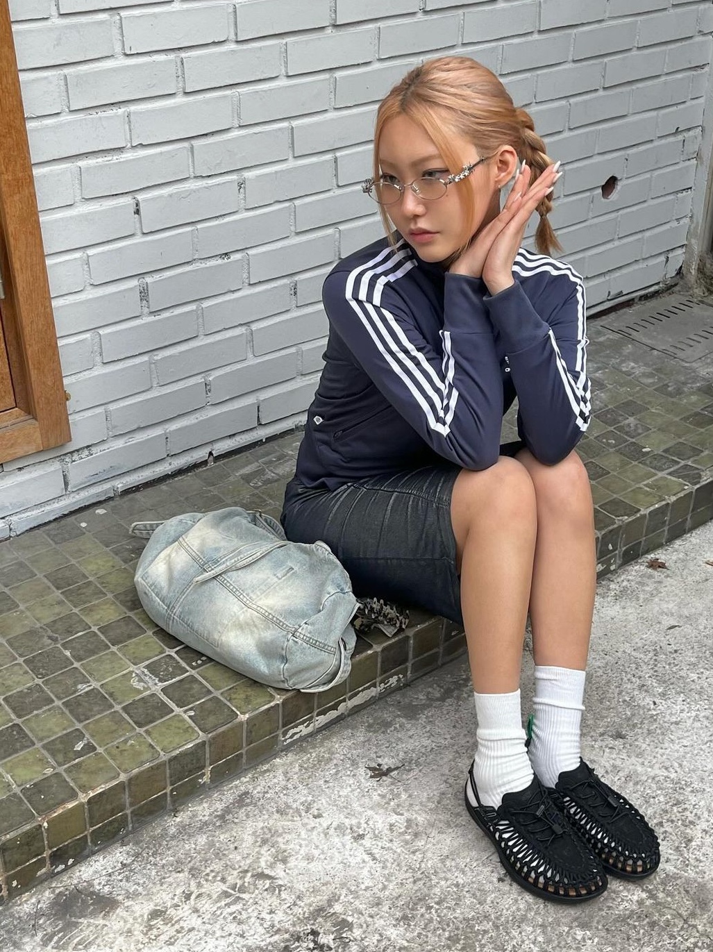 Adidas Adicolor Classic Firebird Track Top Night Indigo - KR Sizing 착용 스타일 - 2