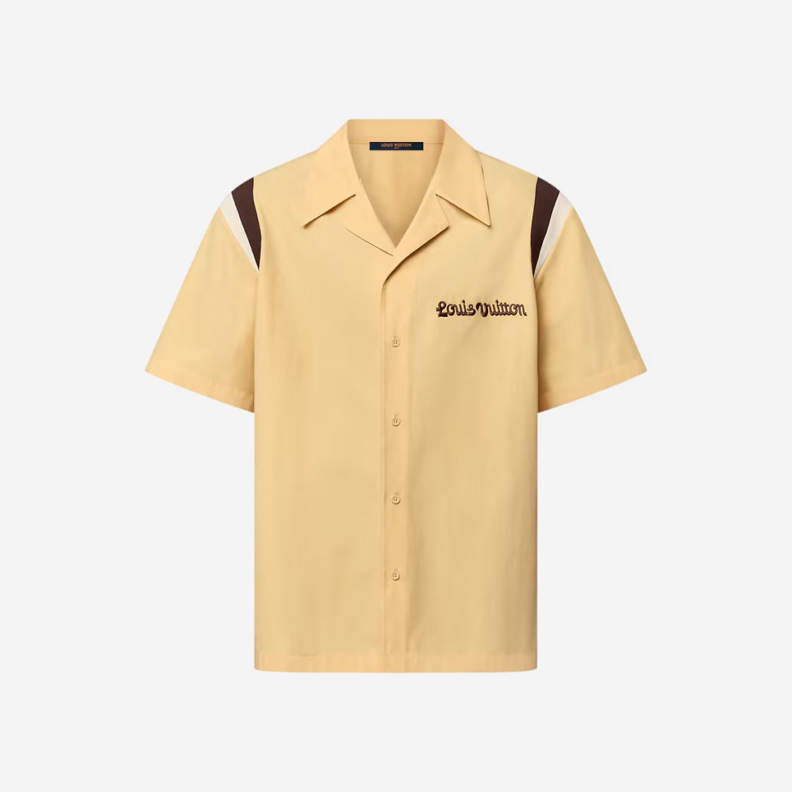 Louis Vuitton Embroidered Short-Sleeved Cotton Bowling Shirt Sand 상세 이미지 1