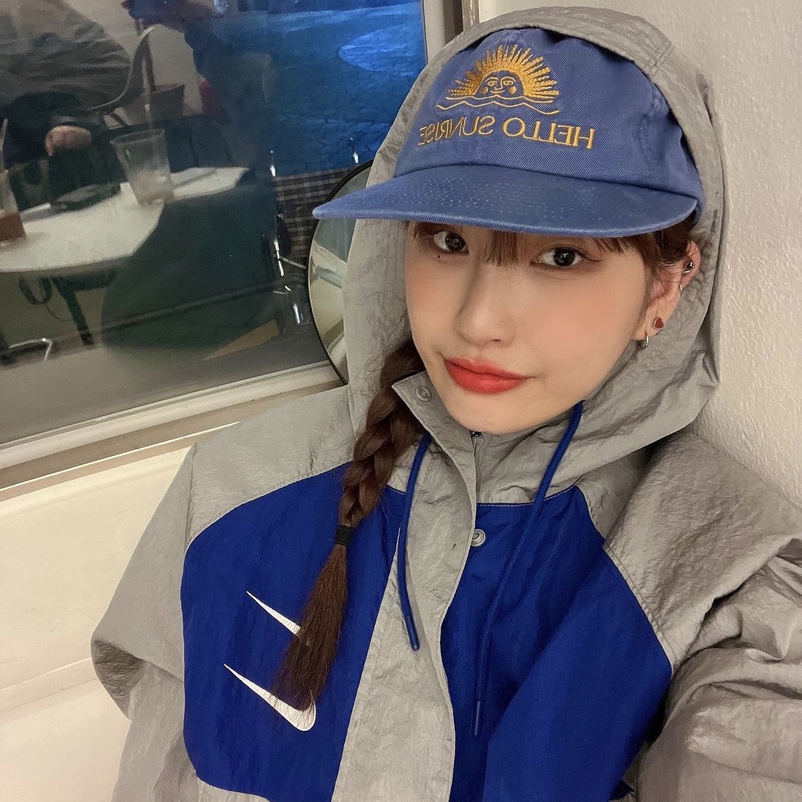 Hello Sunrise Washed OG Logo 6panel Cap Ocean Blue, Hello Sunrise Washed OG Logo 6Panel Cap Vintage Green 착용 스타일