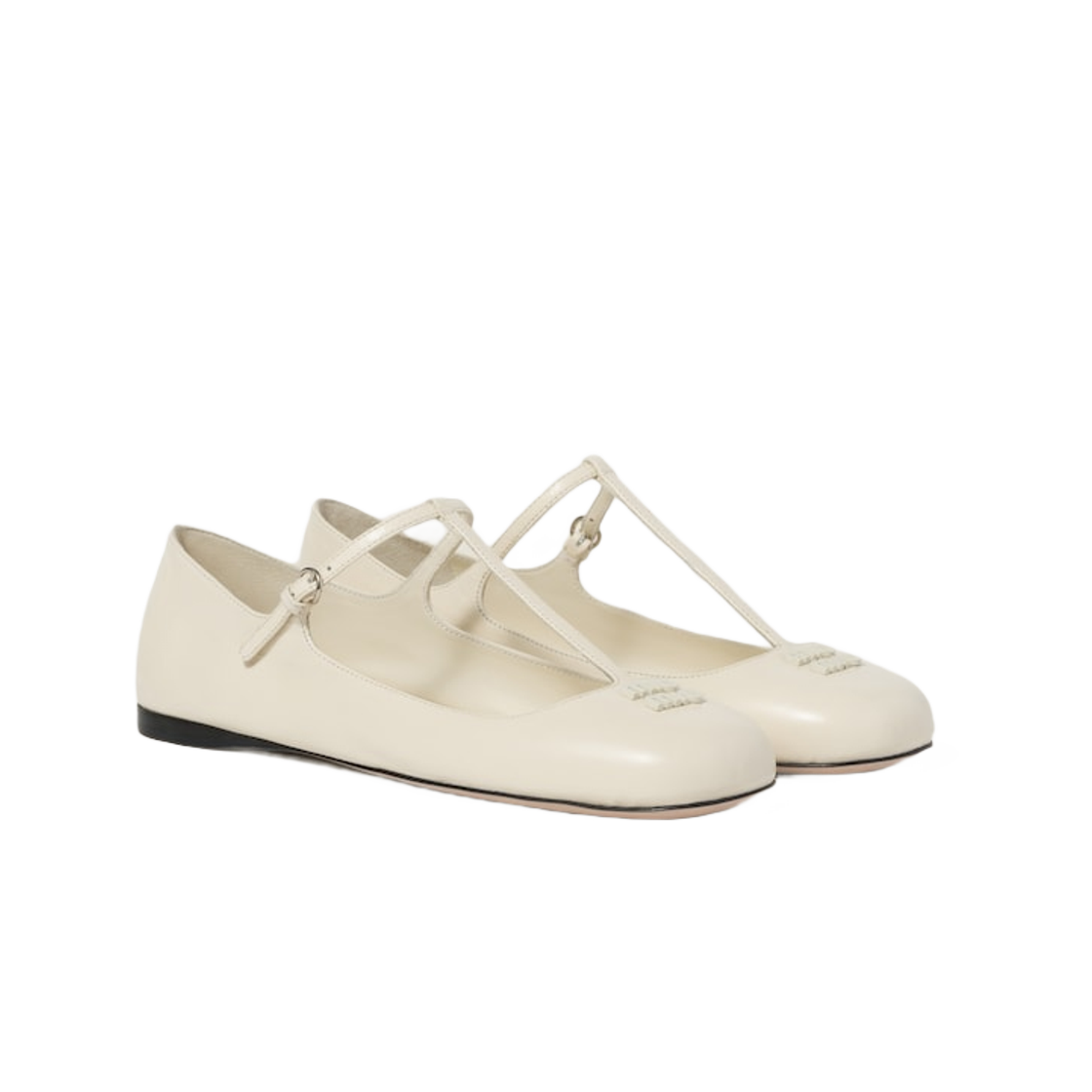 (W) Miu Miu Leather Ballerinas Ivory 상세 이미지 2