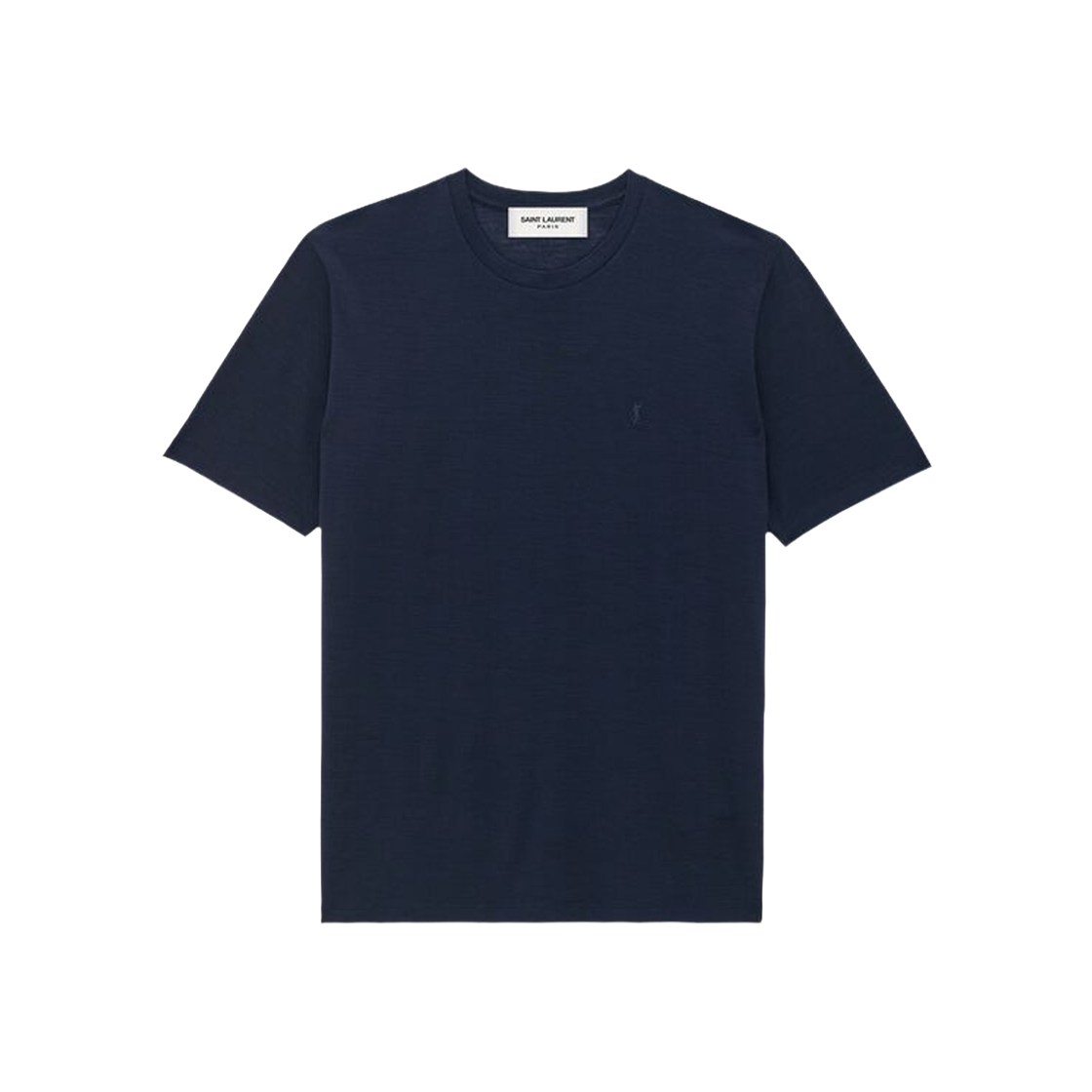 (W) Saint Laurent Cassandre T-Shirt In Wool And Silk Jersey Indigo 상세 이미지 1