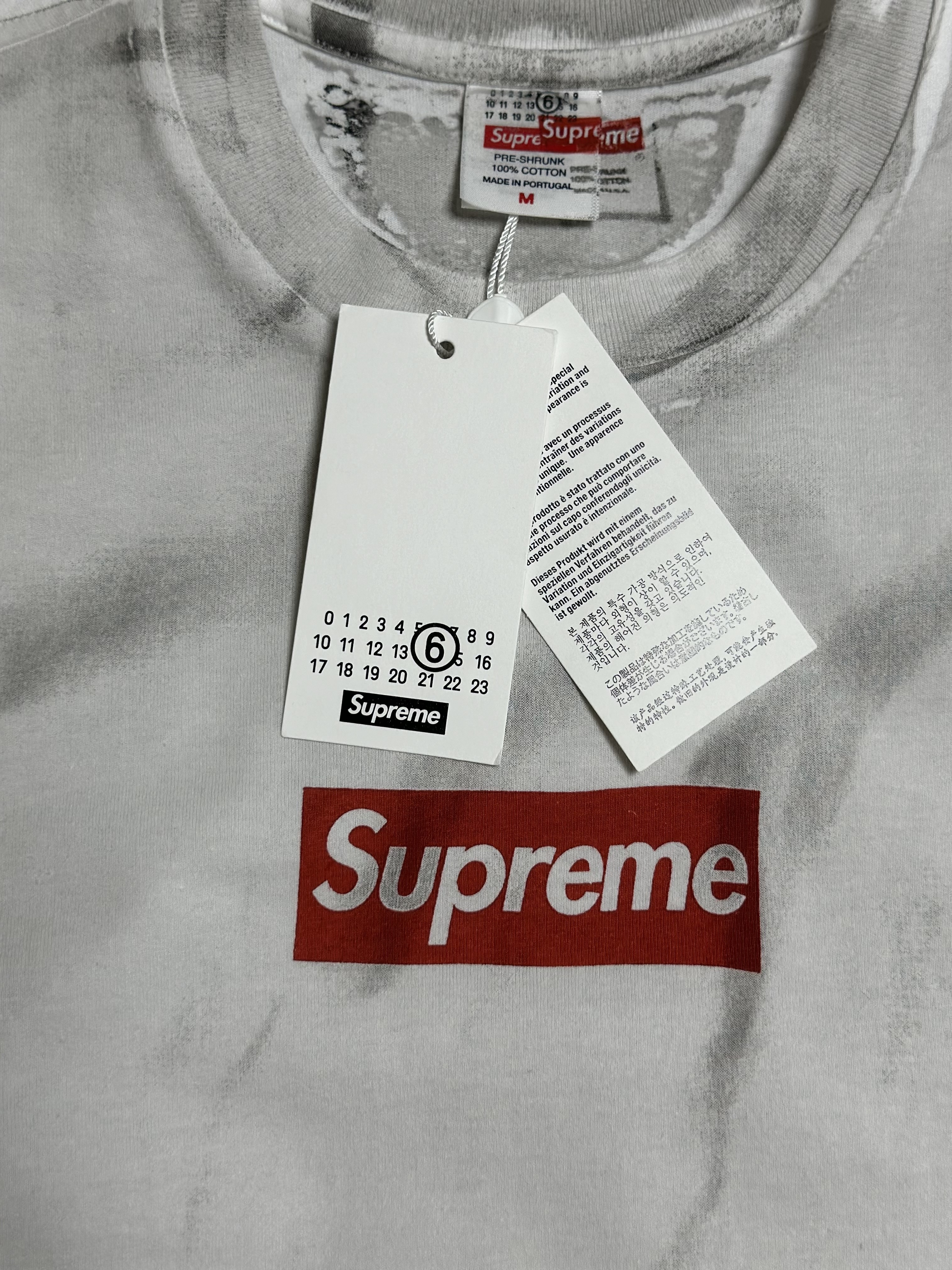 Supreme x MM6 Maison Margiela Box Logo T-Shirt White - 24SS 착용 스타일 - 1