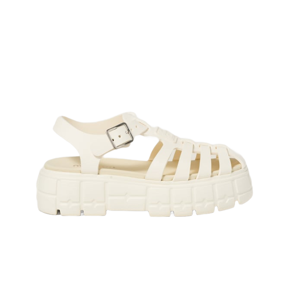 (W) 미우 미우 에바 플랫폼 케이지 샌들 아이보리((W) Miu Miu Eva Platform Cage Sandals Ivory)