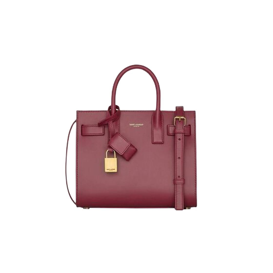 Saint Laurent Sac De Jour Nano in Smooth Leather Rouge Merlot 상세 이미지 1