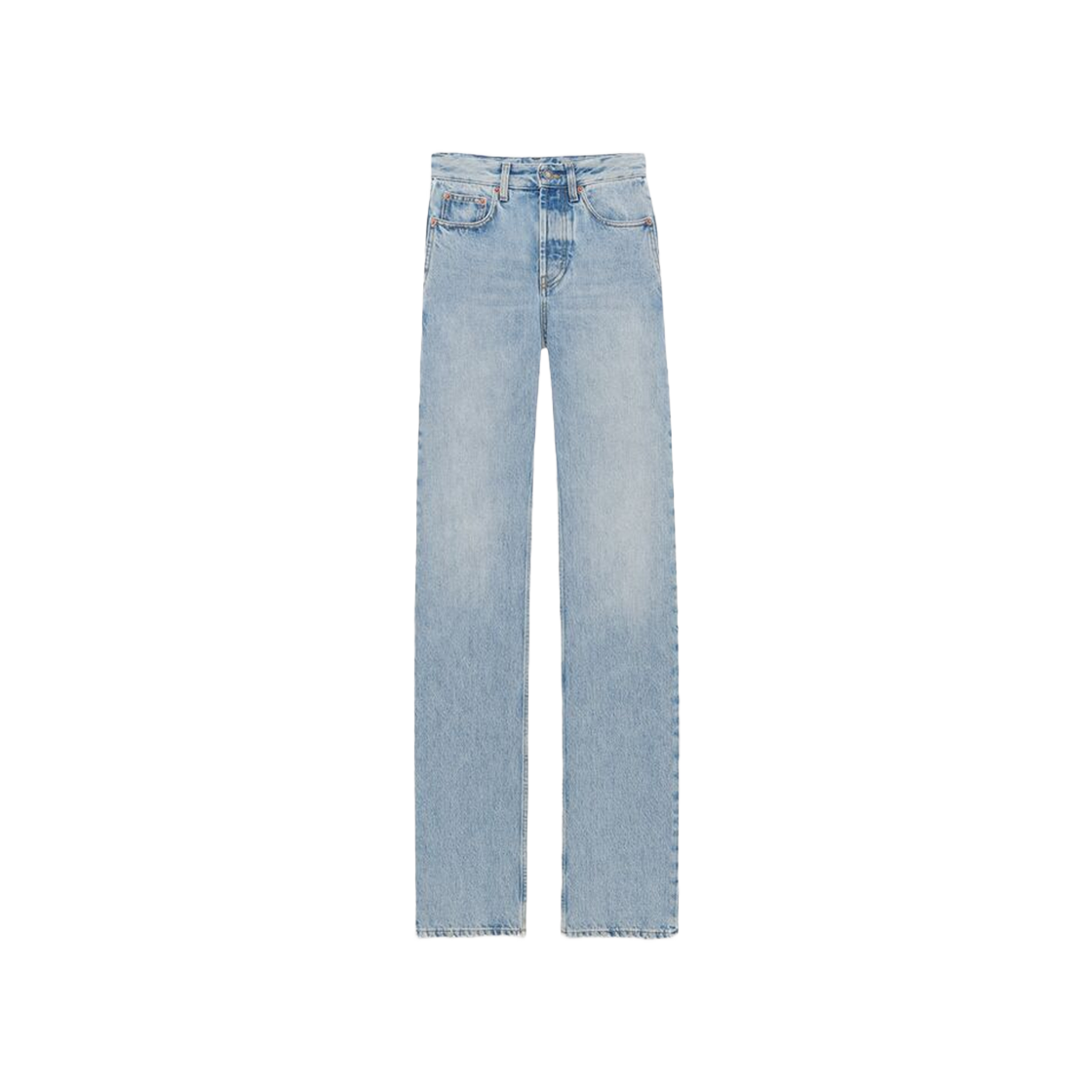 (W) Saint Laurent Long Straight Jeans In Blue Bay Denim Blue Bay 상세 이미지 1